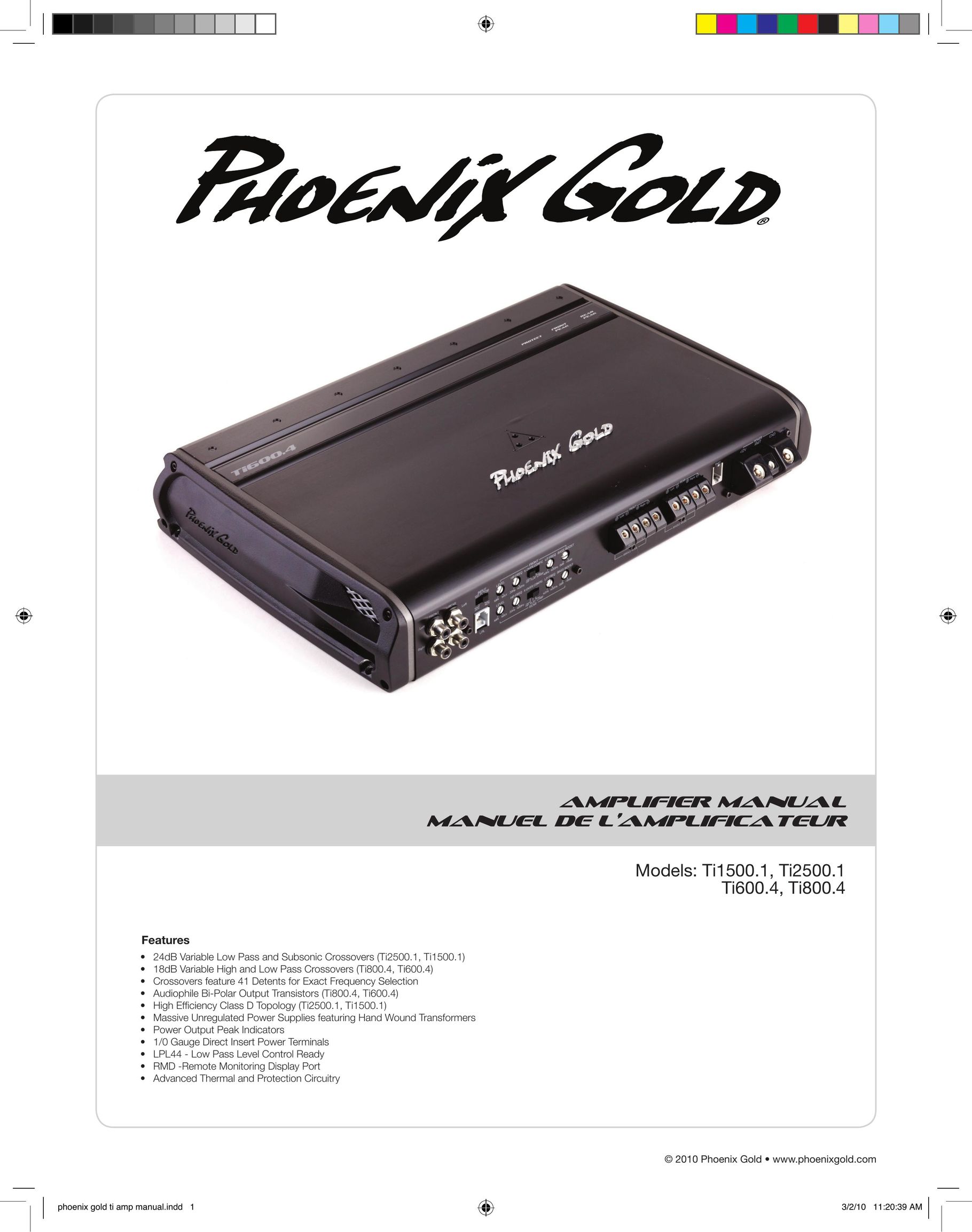 Phoenix Gold TI1500.1 Car Amplifier User Manual