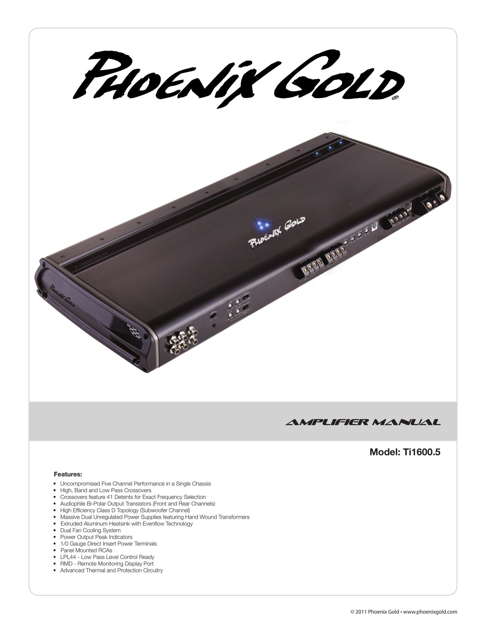 Phoenix Gold TI1600.5 Car Amplifier User Manual