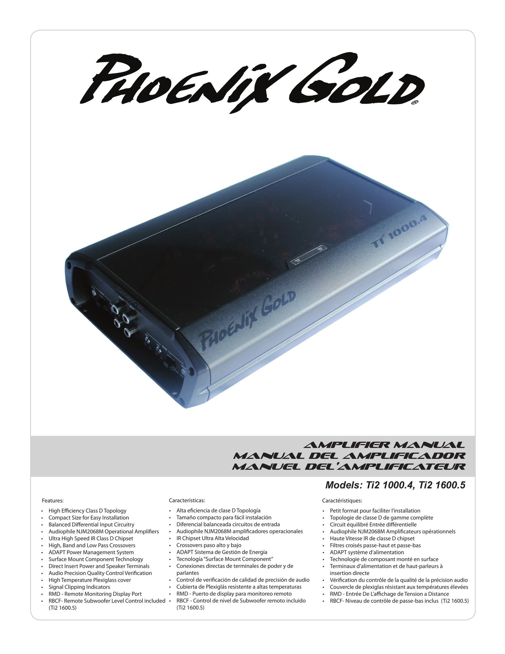 Phoenix Gold TI2 1000.4 Car Amplifier User Manual
