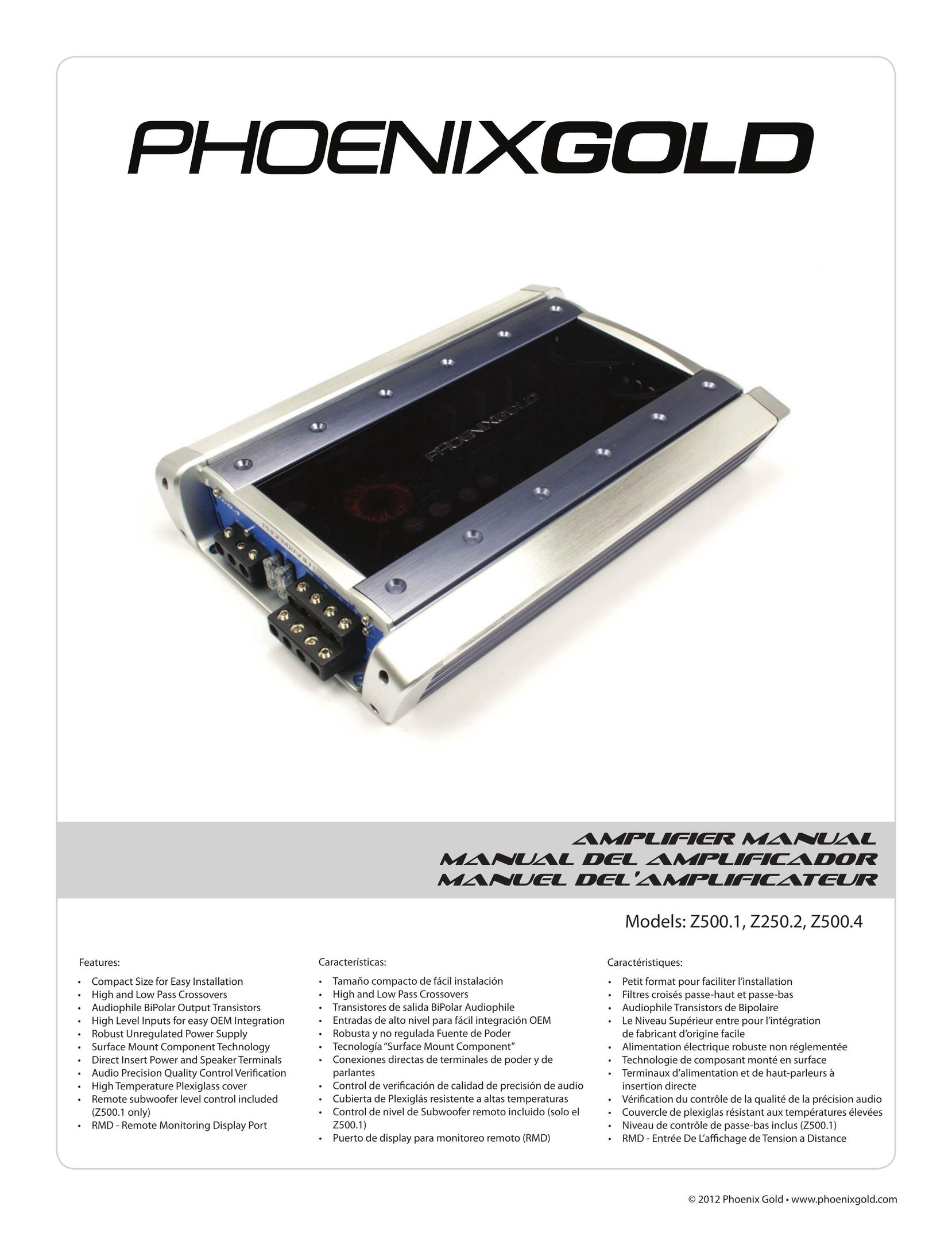 Phoenix Gold Z500.1 Car Amplifier User Manual