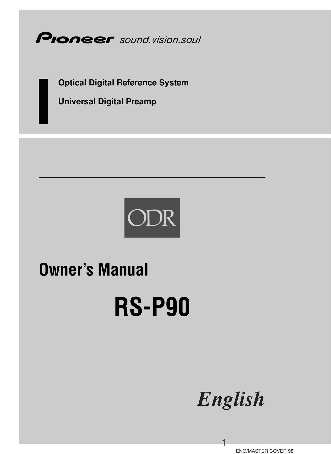 Pioneer RS-D7R Car Amplifier User Manual