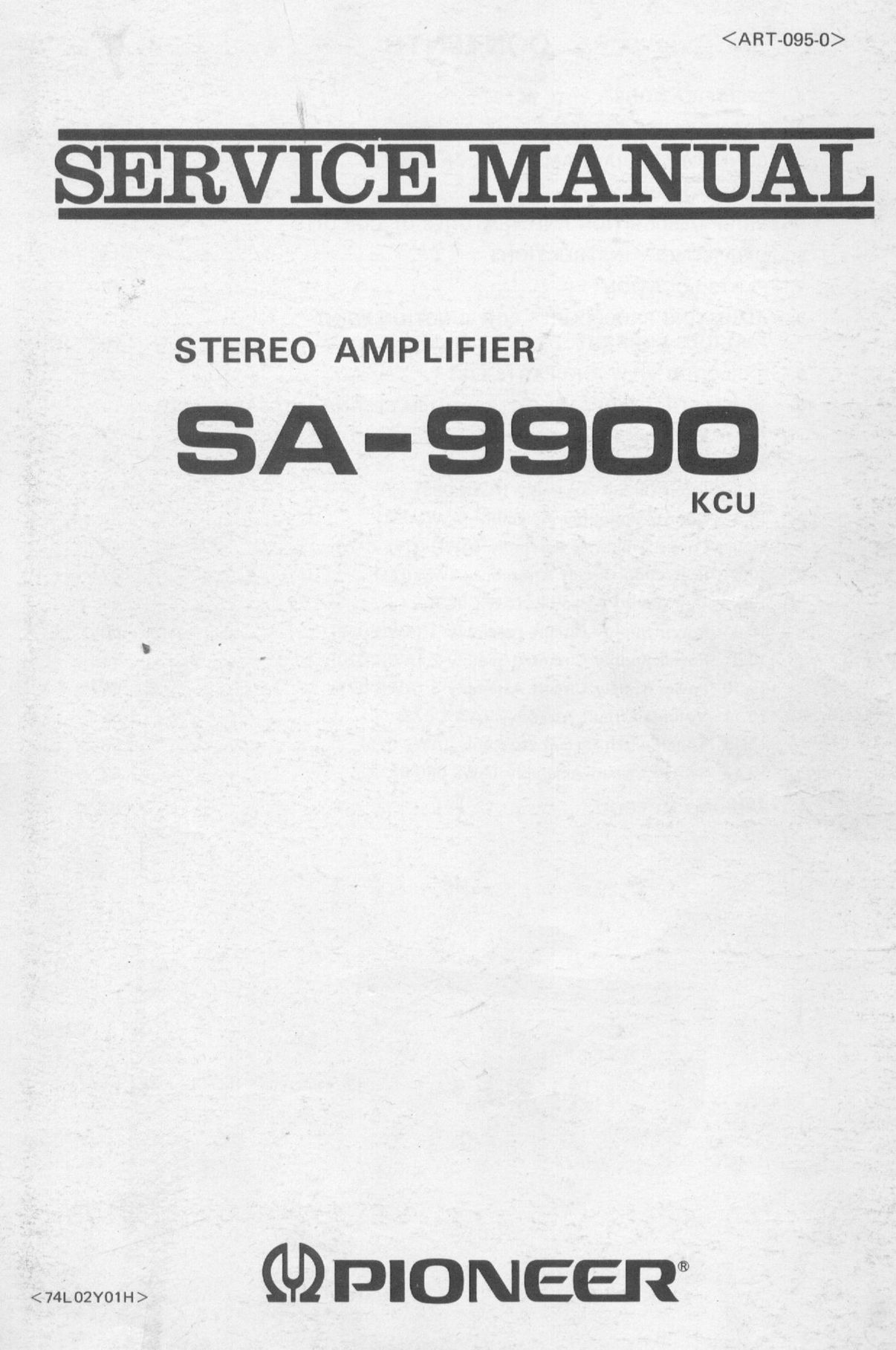 Pioneer SA-9900 Car Amplifier User Manual