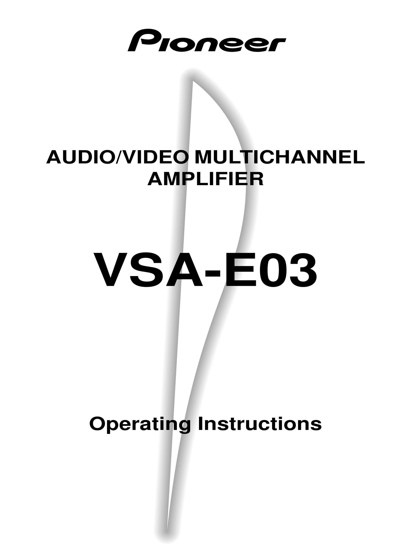 Pioneer VSA-E03 Car Amplifier User Manual