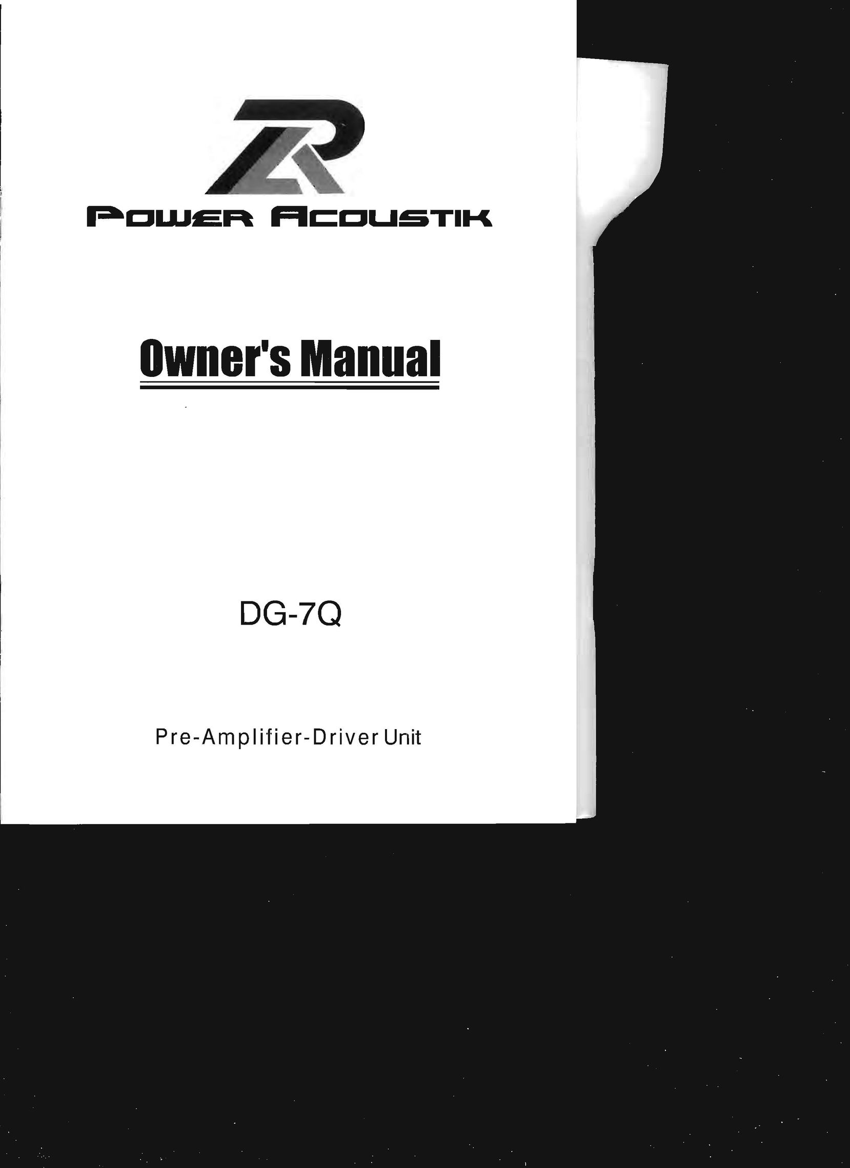 Power Acoustik DG-7Q Car Amplifier User Manual