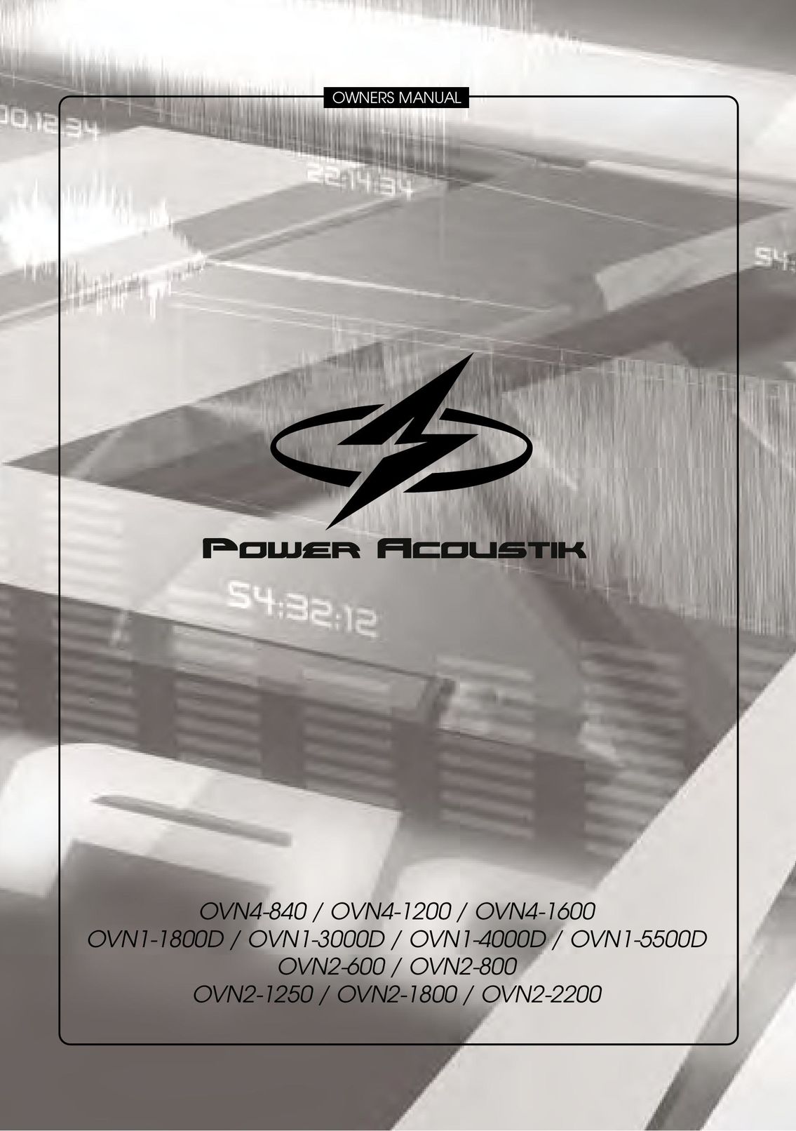 Power Acoustik OVN1-1800D Car Amplifier User Manual