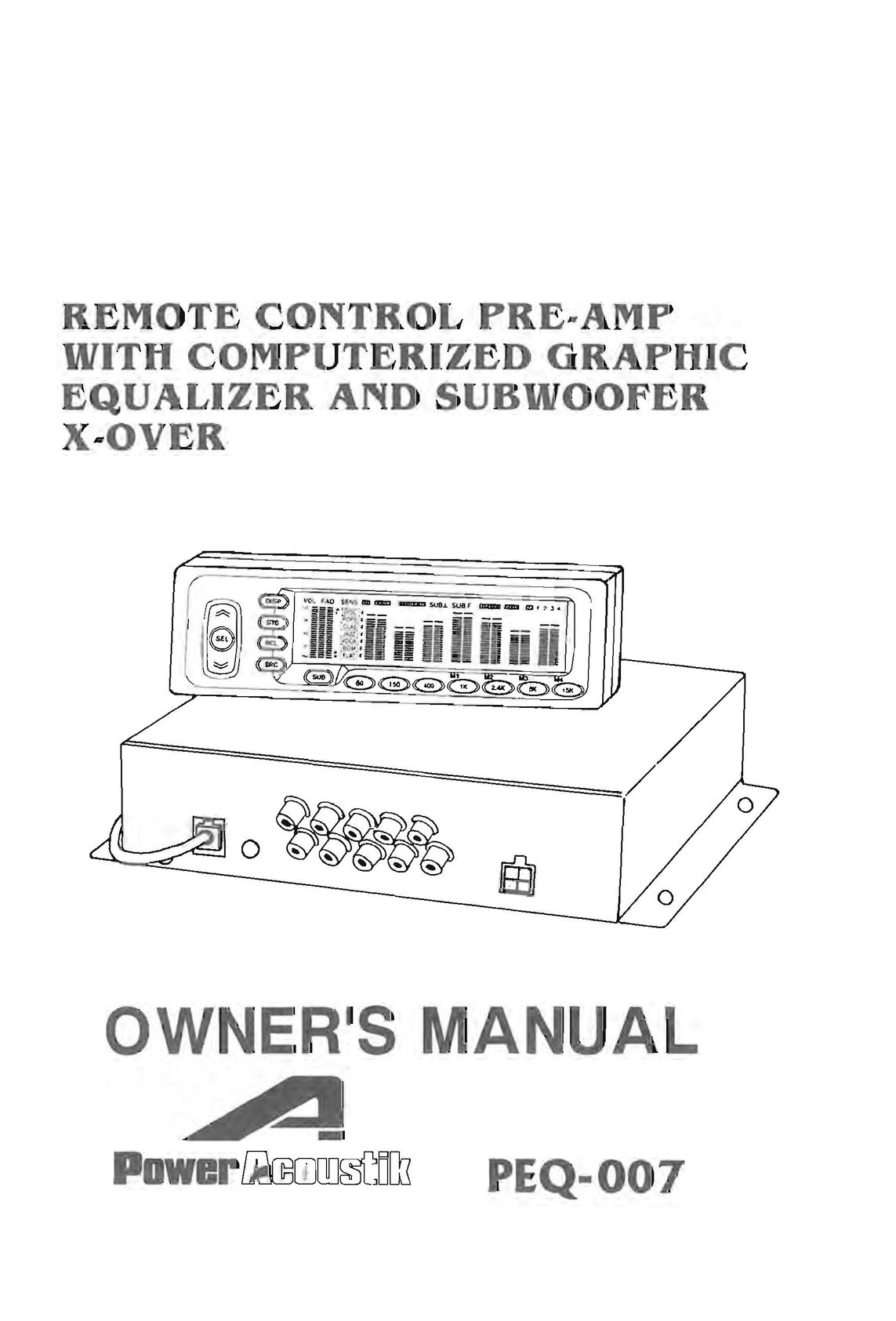 Power Acoustik PEQ-007 Car Amplifier User Manual