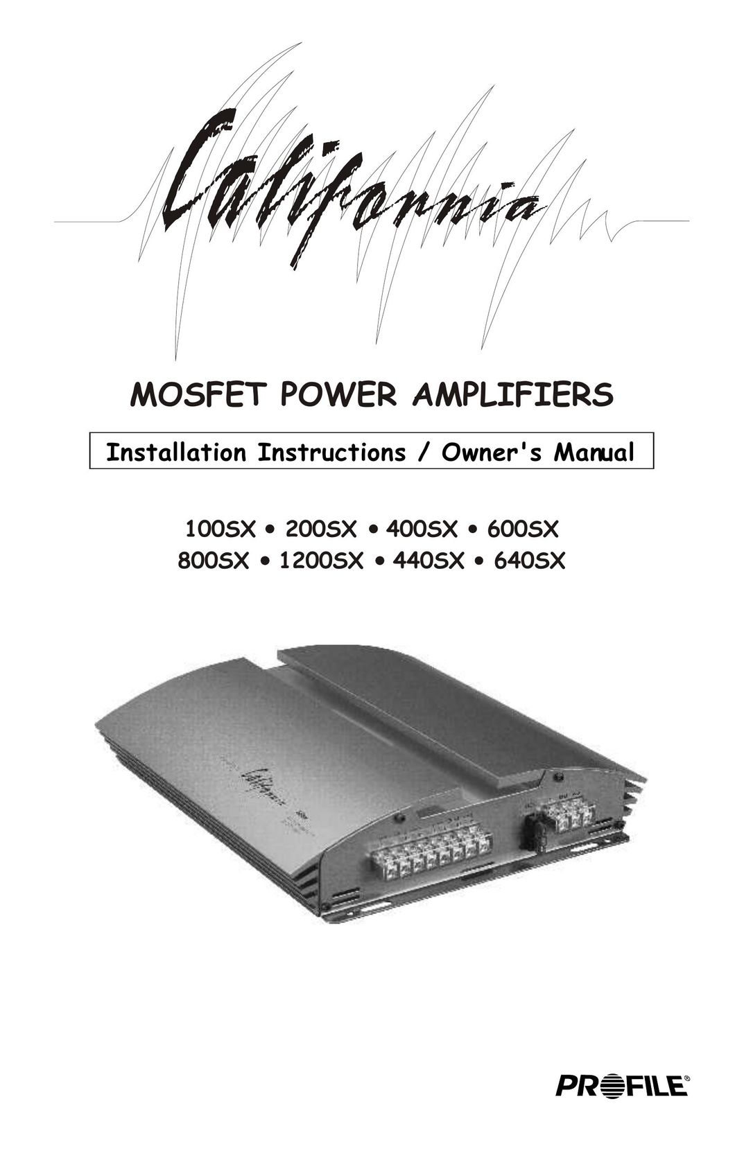 Profile 100SX Car Amplifier User Manual