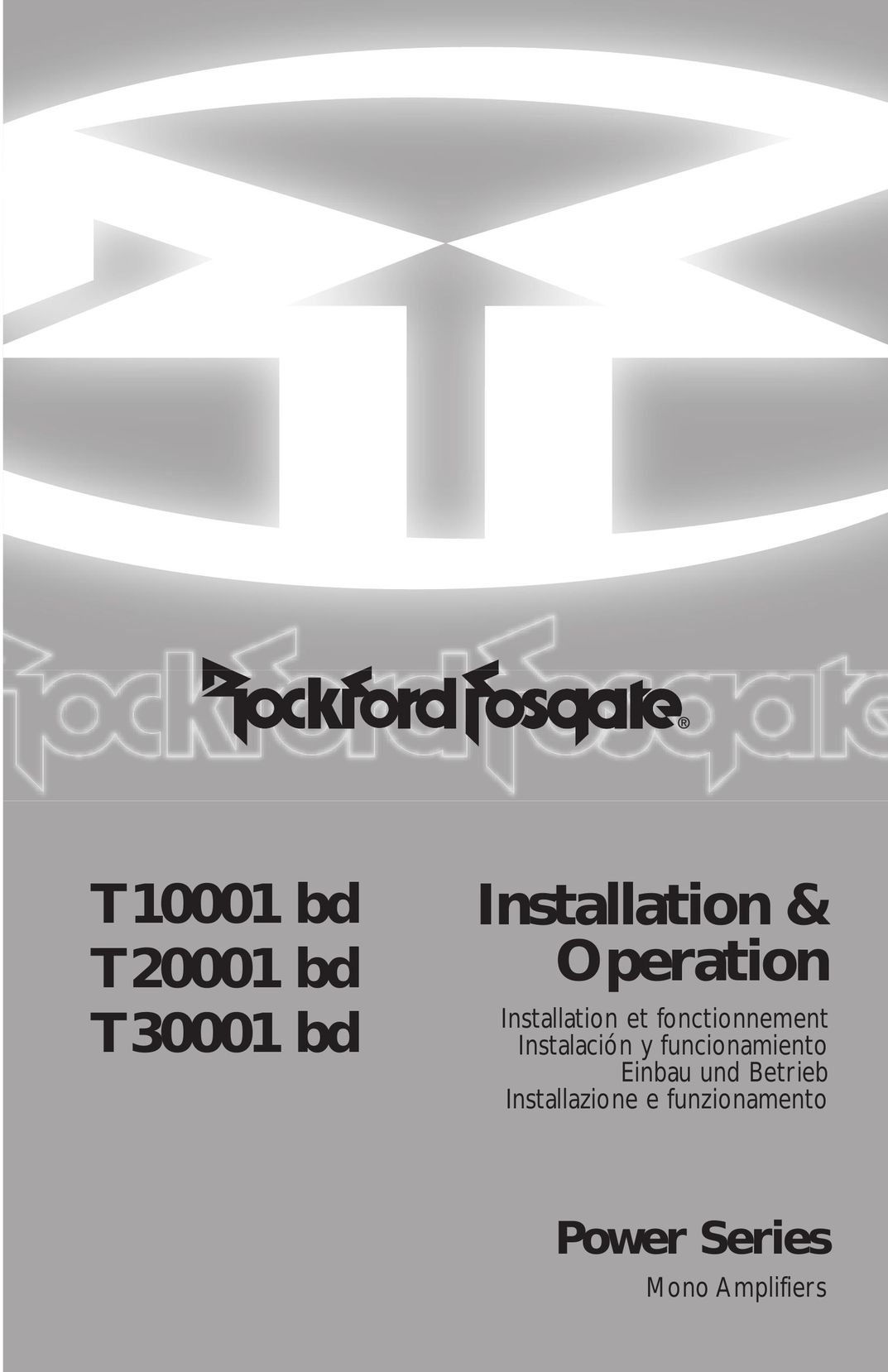 Rockford Fosgate T10001 BD Car Amplifier User Manual