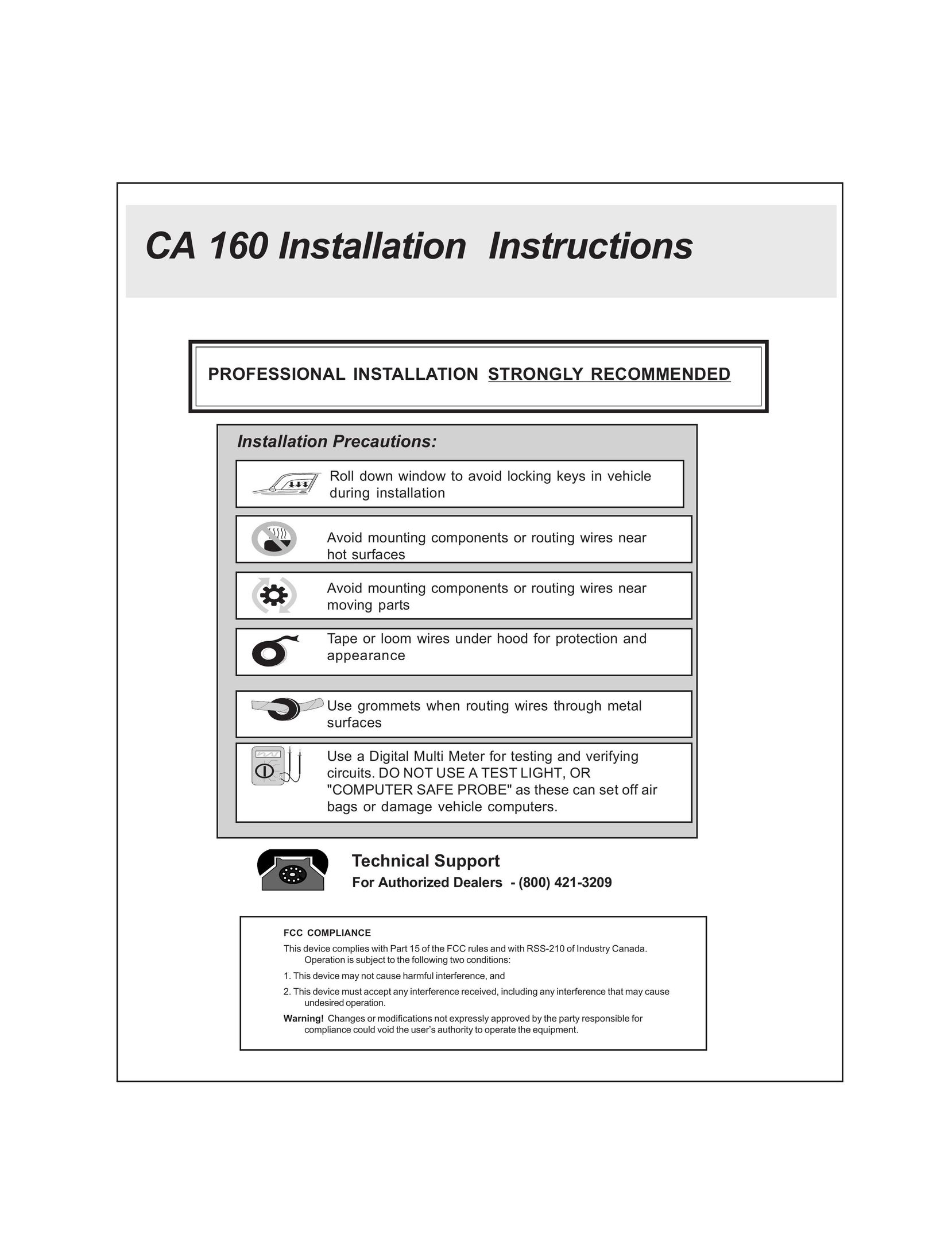Soundstream Technologies CA 160 Car Amplifier User Manual