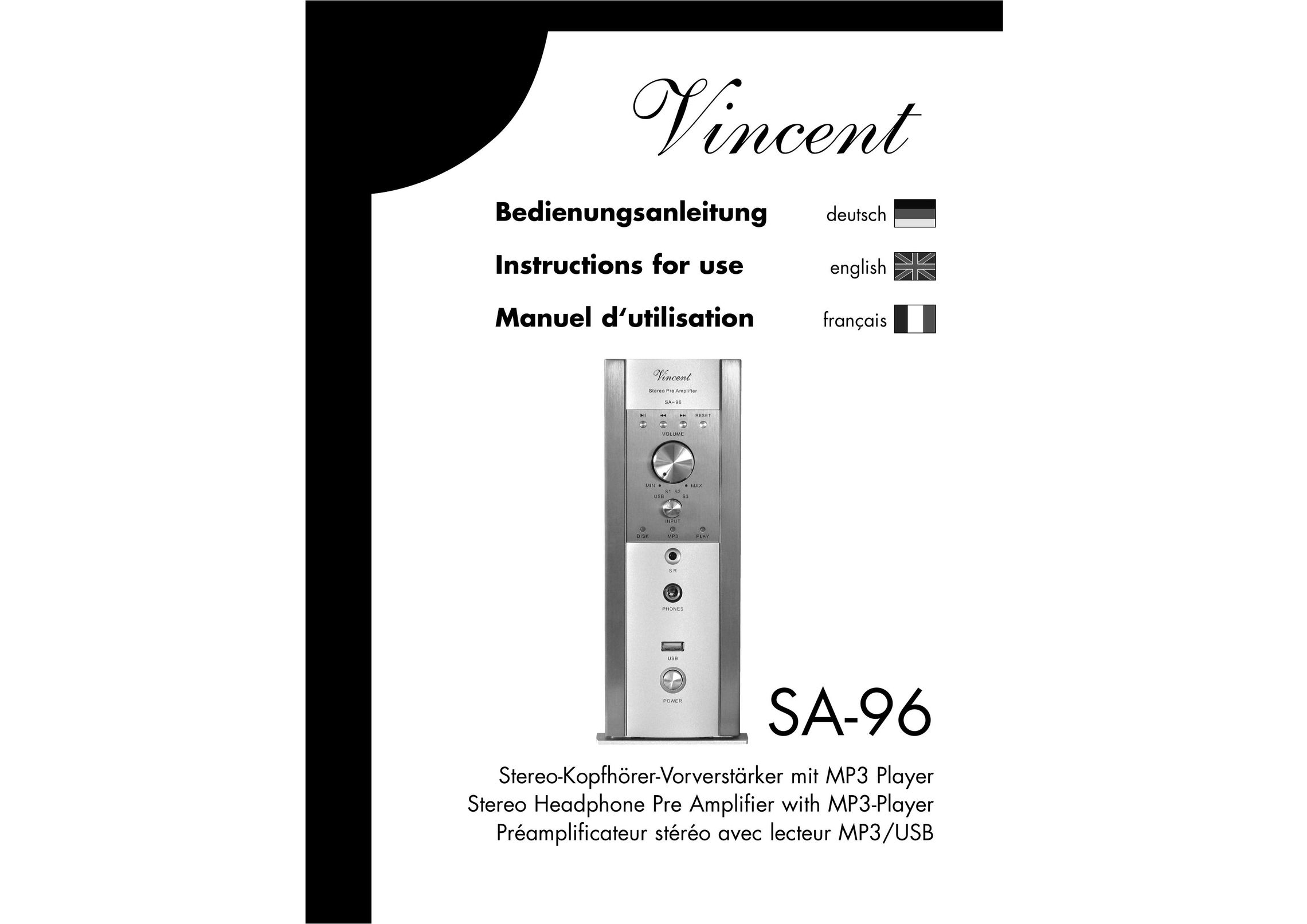 Vincent Audio SA-96 Car Amplifier User Manual