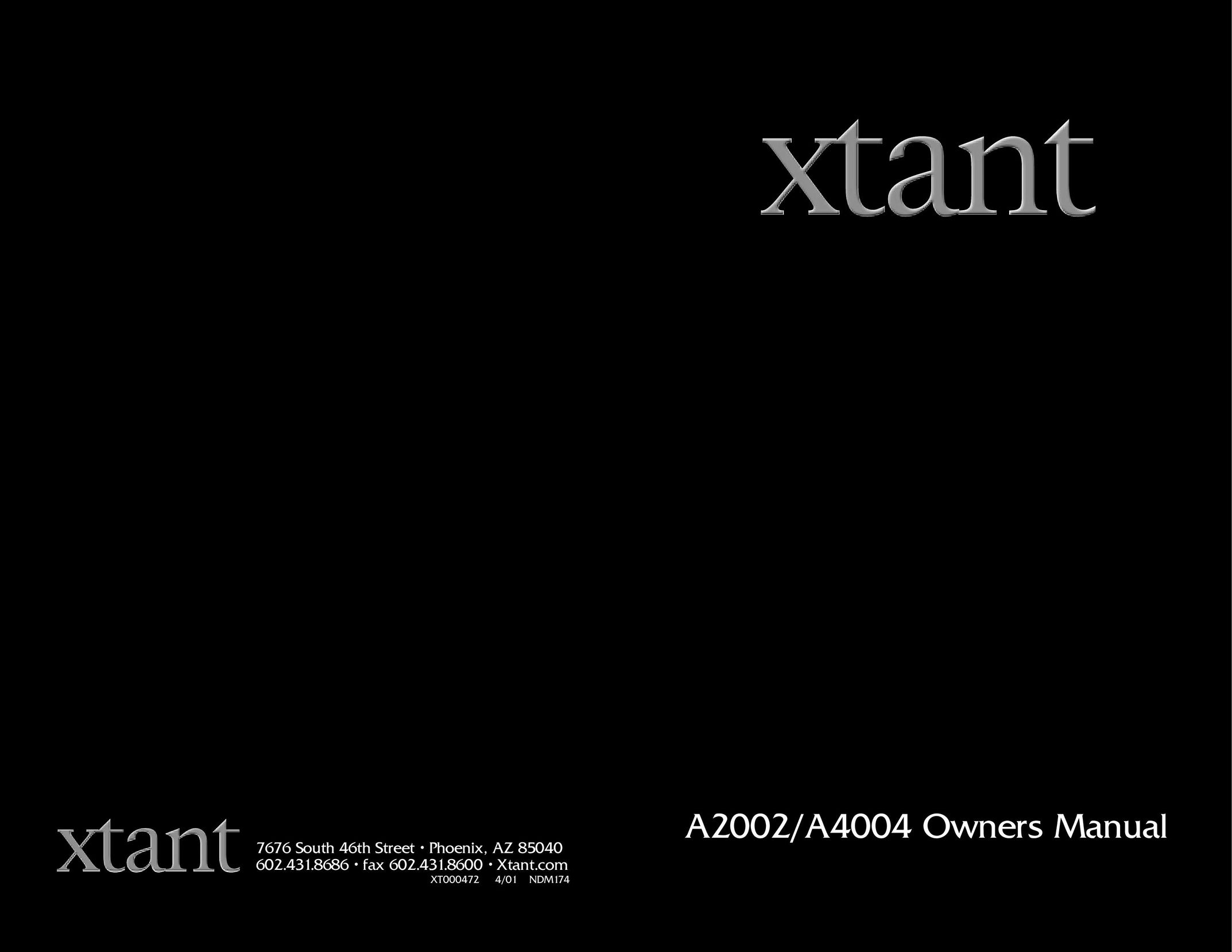 Xtant A2002 Car Amplifier User Manual