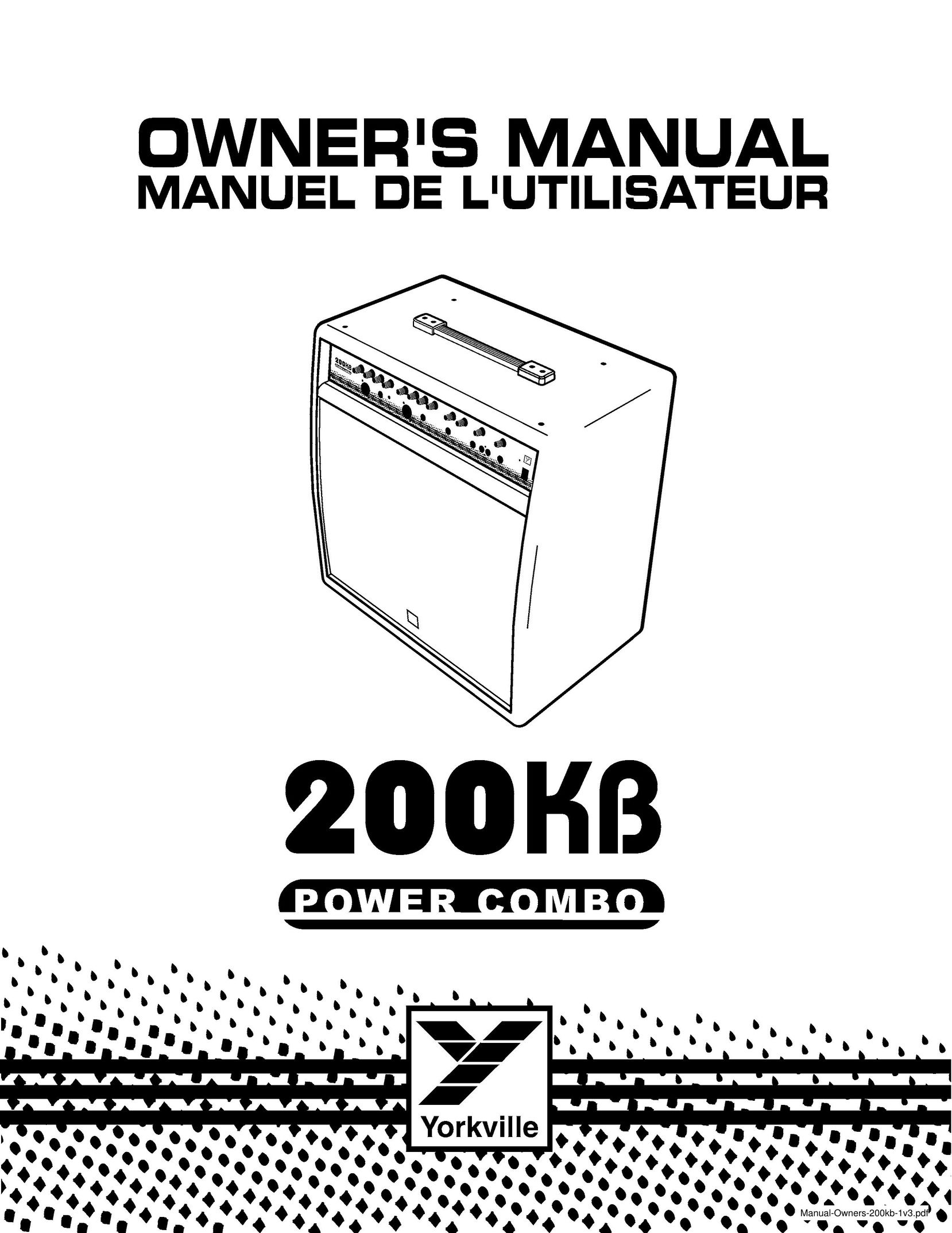 Yorkville Sound 200KB Car Amplifier User Manual