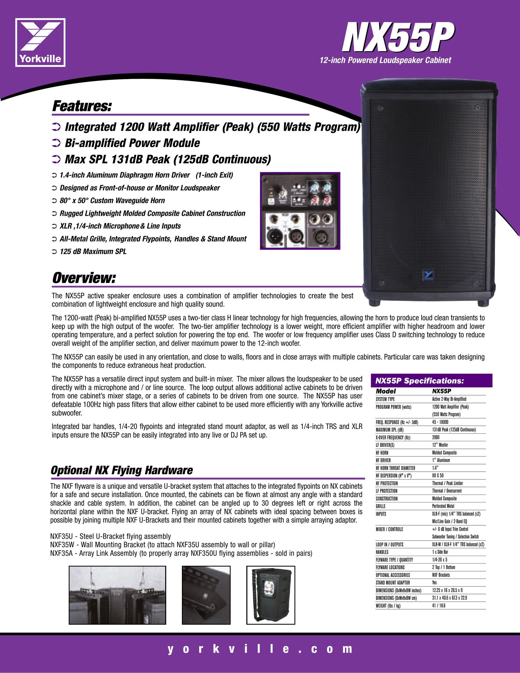 Yorkville Sound NX55P Car Amplifier User Manual