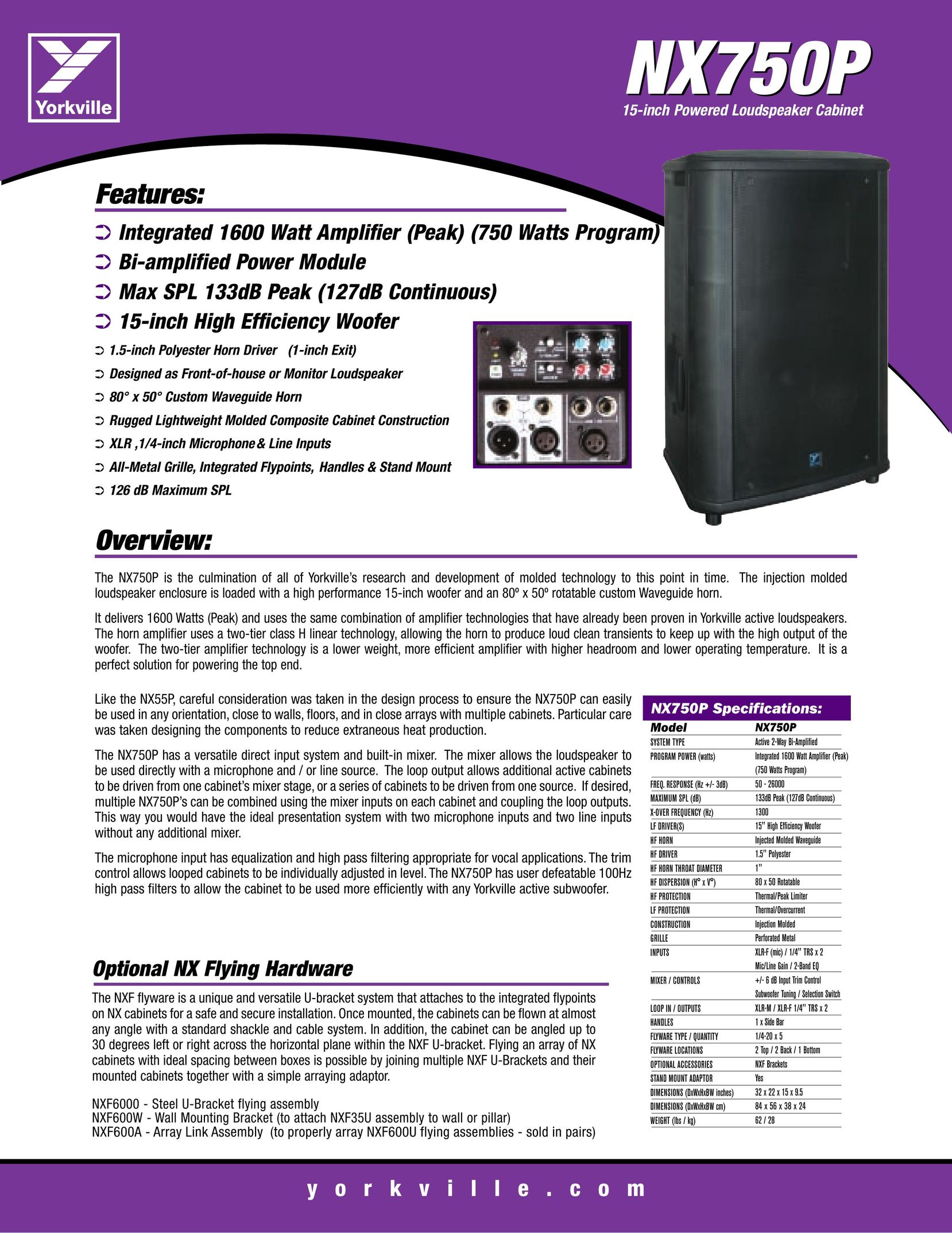 Yorkville Sound NX750P Car Amplifier User Manual