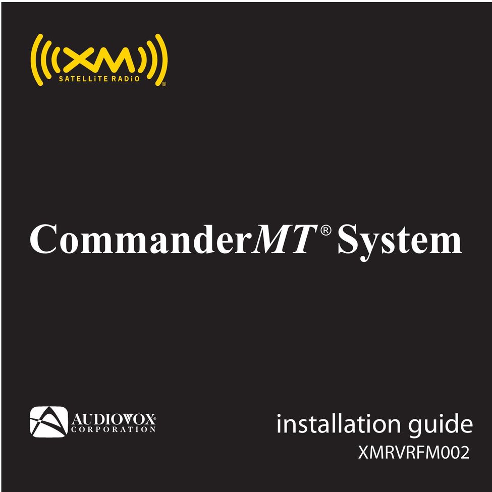 Audiovox 128-7902A Car Satellite Radio System User Manual