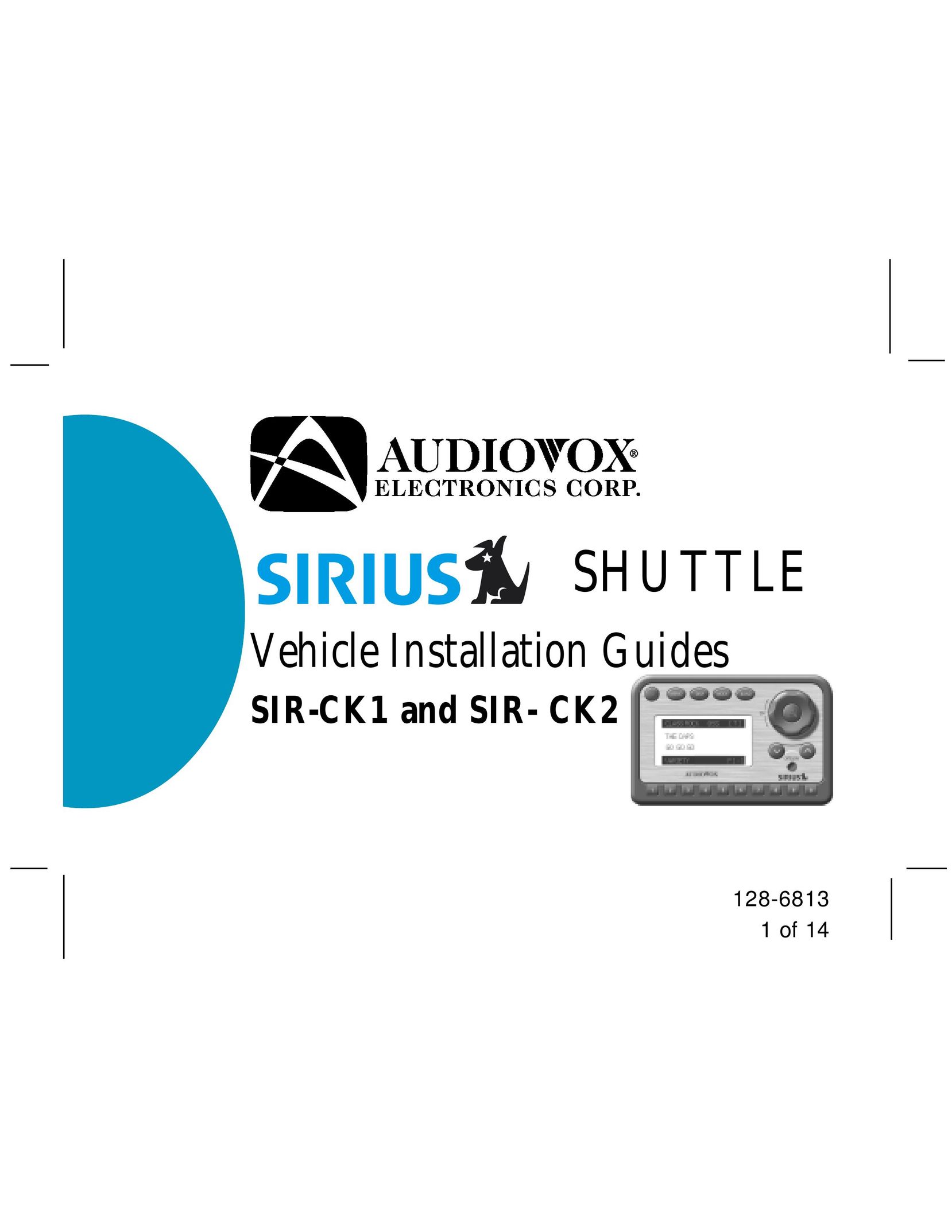 Audiovox SIR-CK1 Car Satellite Radio System User Manual