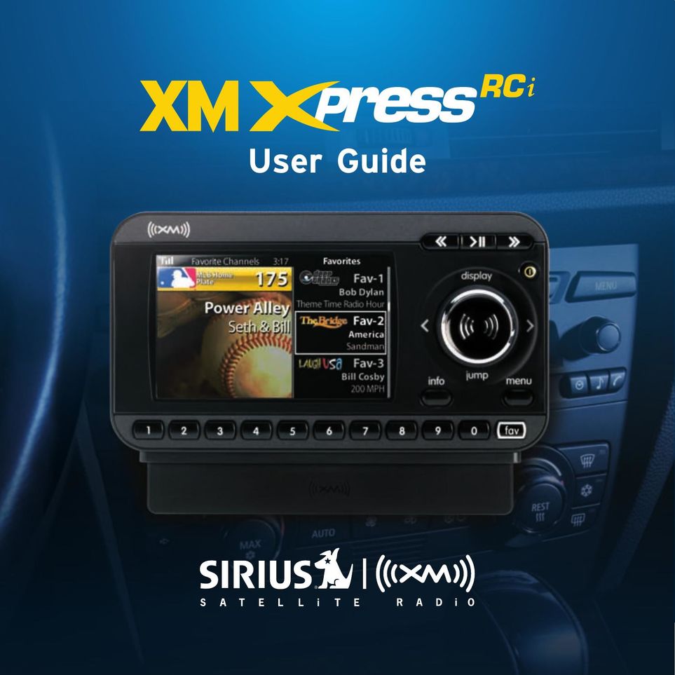 Audiovox XDRC2UG Car Satellite Radio System User Manual