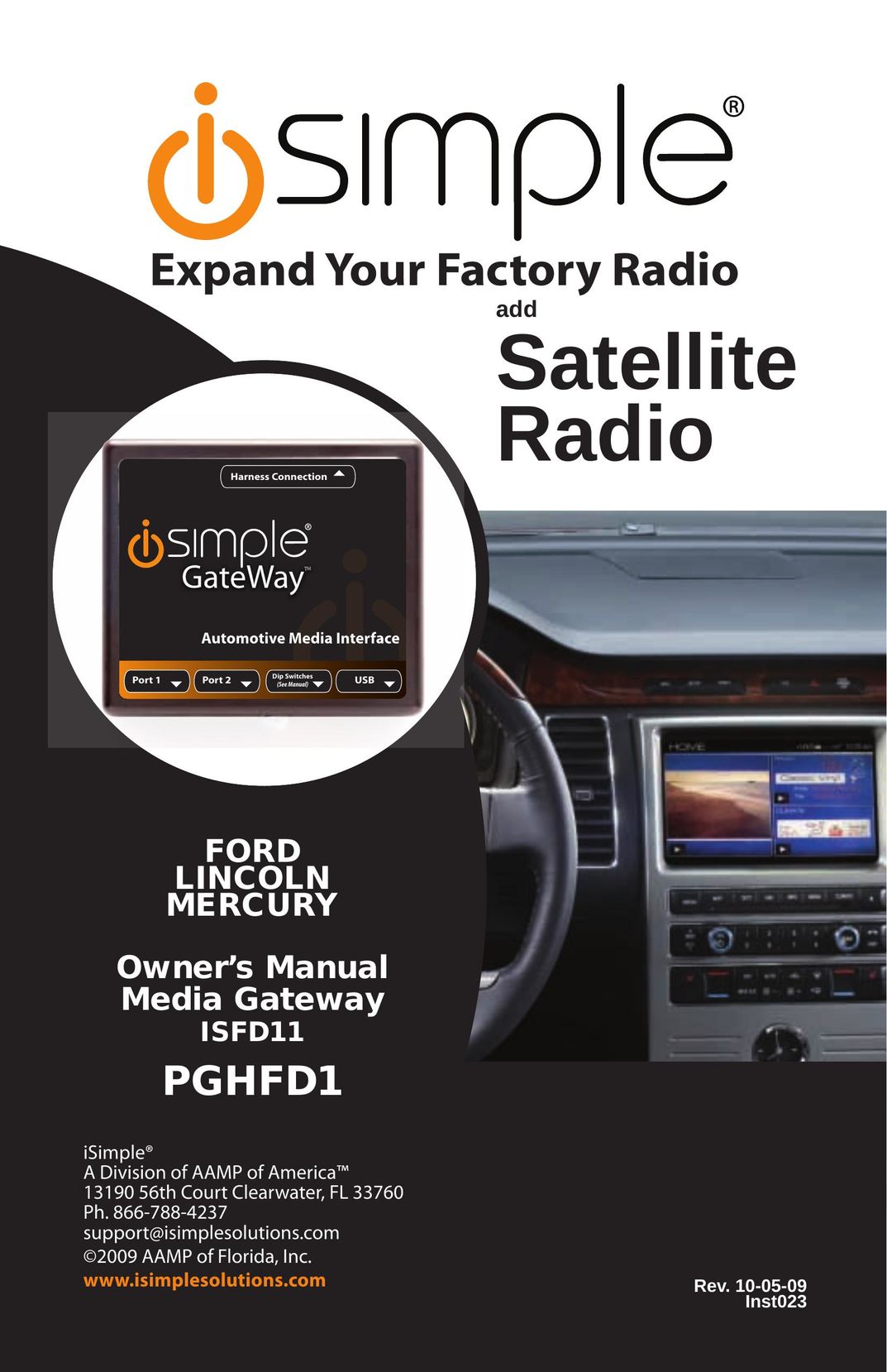 iSimple ISFD11 Car Satellite Radio System User Manual