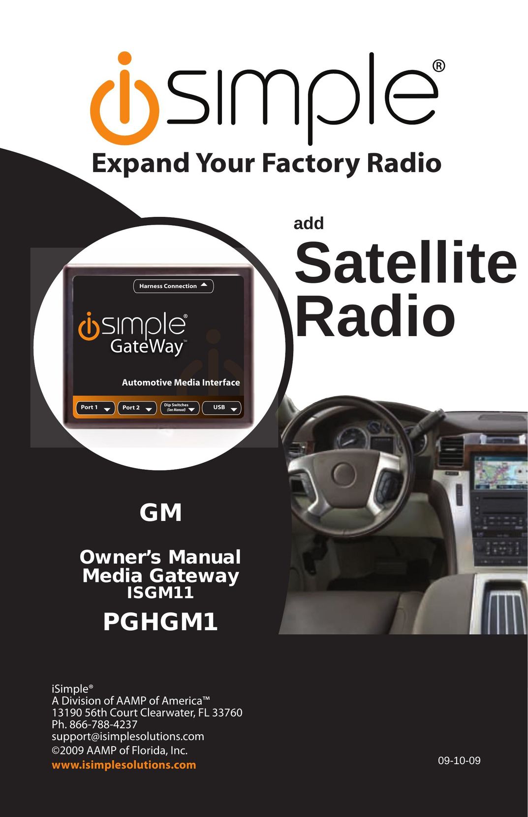 iSimple PGHGM1 Car Satellite Radio System User Manual