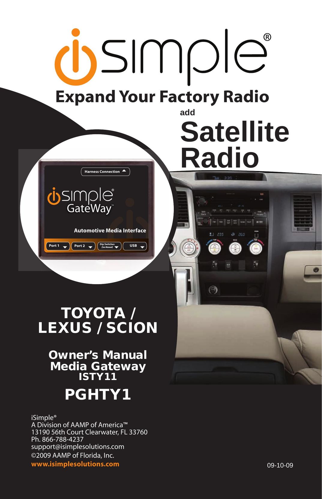 iSimple PGHTY1 Car Satellite Radio System User Manual