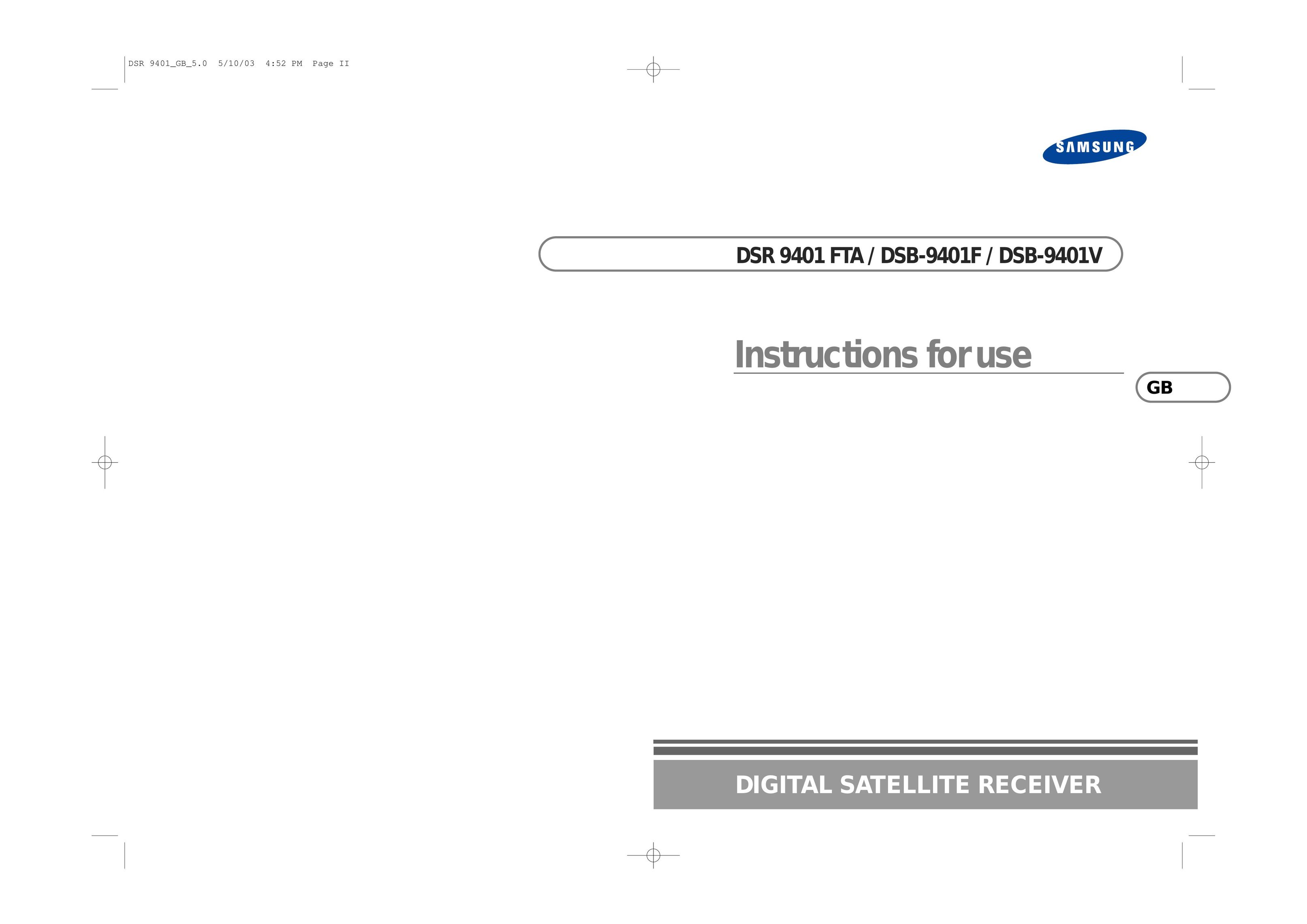 Samsung DSR 9401 FTA Car Satellite Radio System User Manual