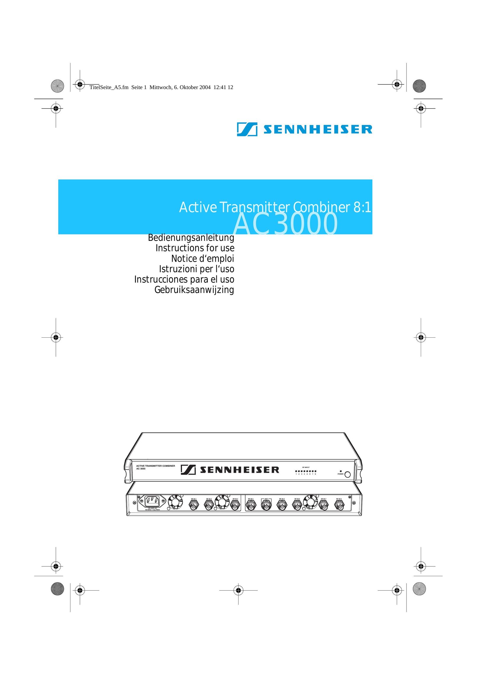 Sennheiser AC 3000 Car Satellite Radio System User Manual