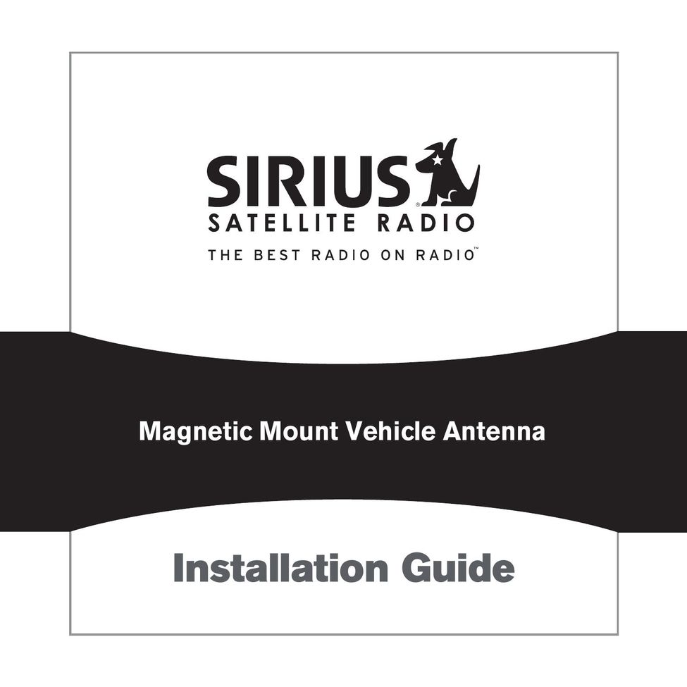 Sirius Satellite Radio 051707a Car Satellite Radio System User Manual
