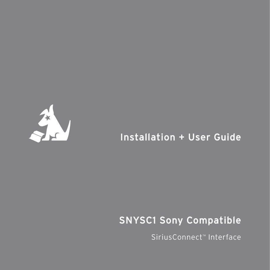 Sirius Satellite Radio SNYSC1 Car Satellite Radio System User Manual