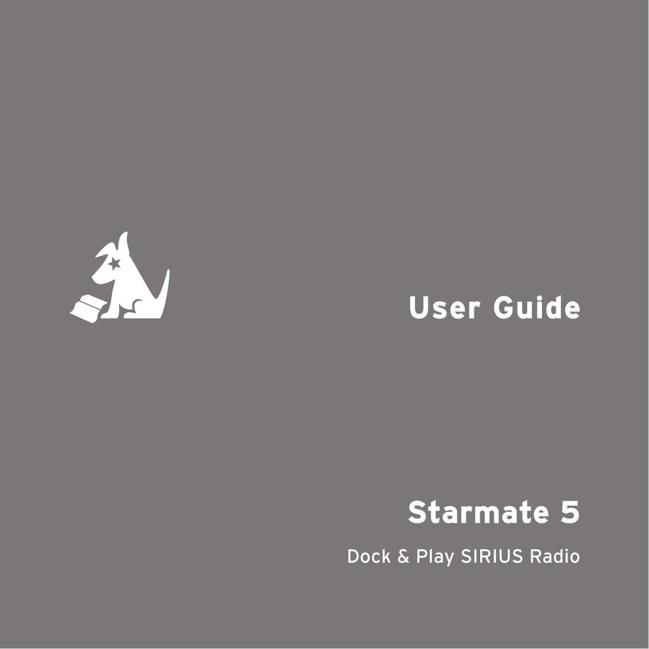 Sirius Satellite Radio Starmate 5 Car Satellite Radio System User Manual