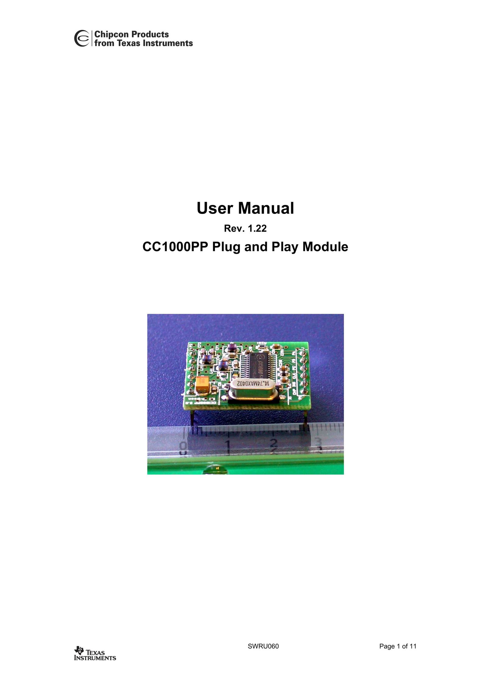 Texas Instruments CC1000PP Car Satellite Radio System User Manual