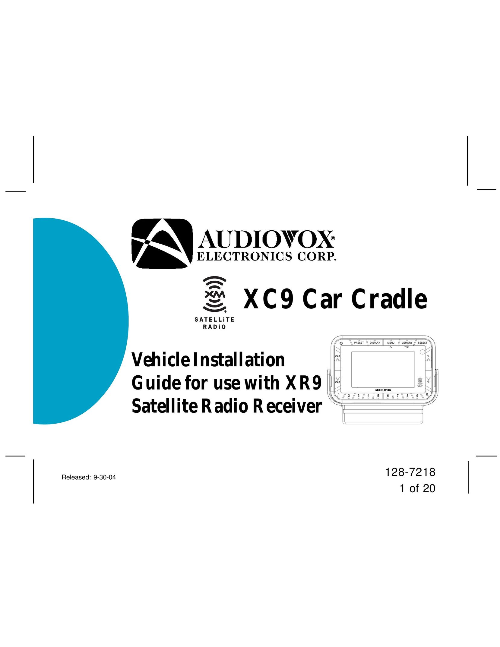 XM Satellite Radio XC9 Car Satellite Radio System User Manual