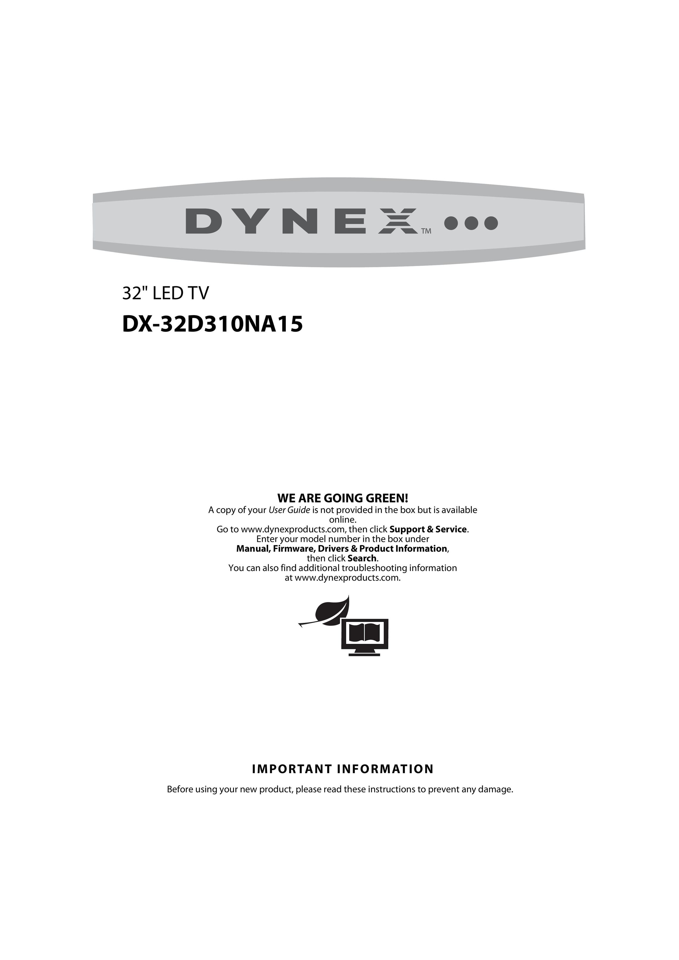 Dynex DX-32D310NA15 Car Satellite TV System User Manual