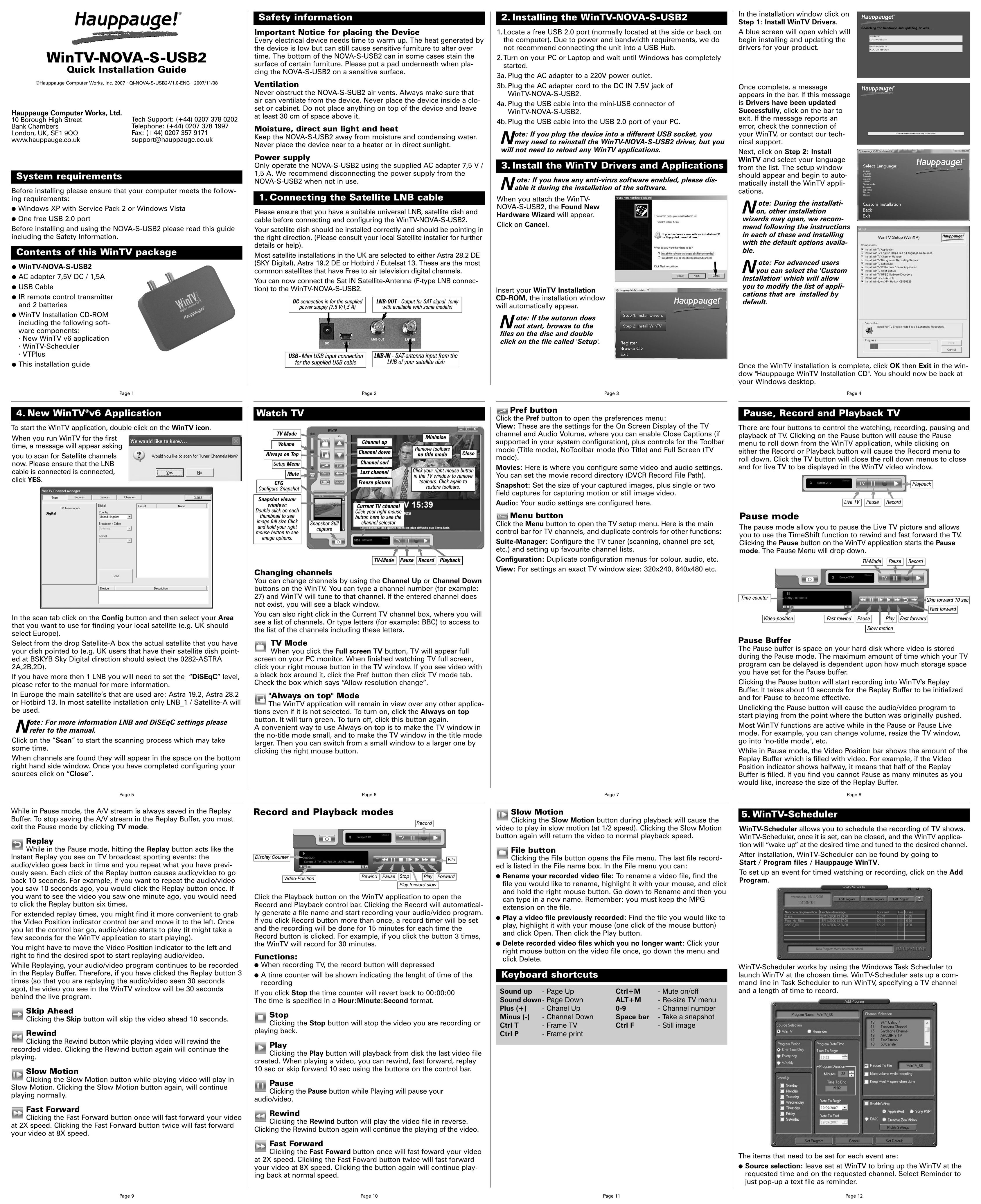 Hauppauge WinTV-NOVA-S-USB2 Car Satellite TV System User Manual