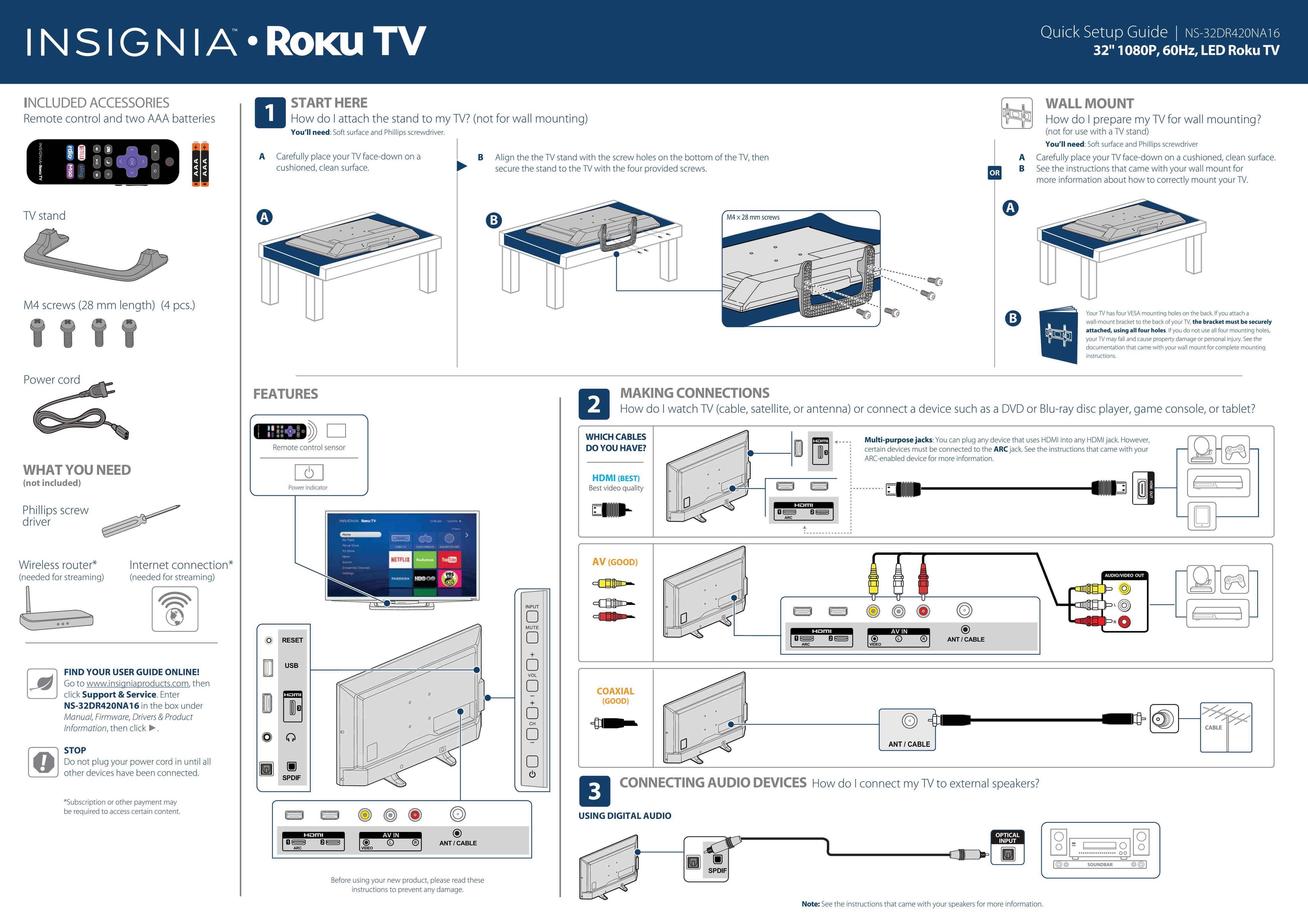 Insignia NS-32DR420NA16 Car Satellite TV System User Manual