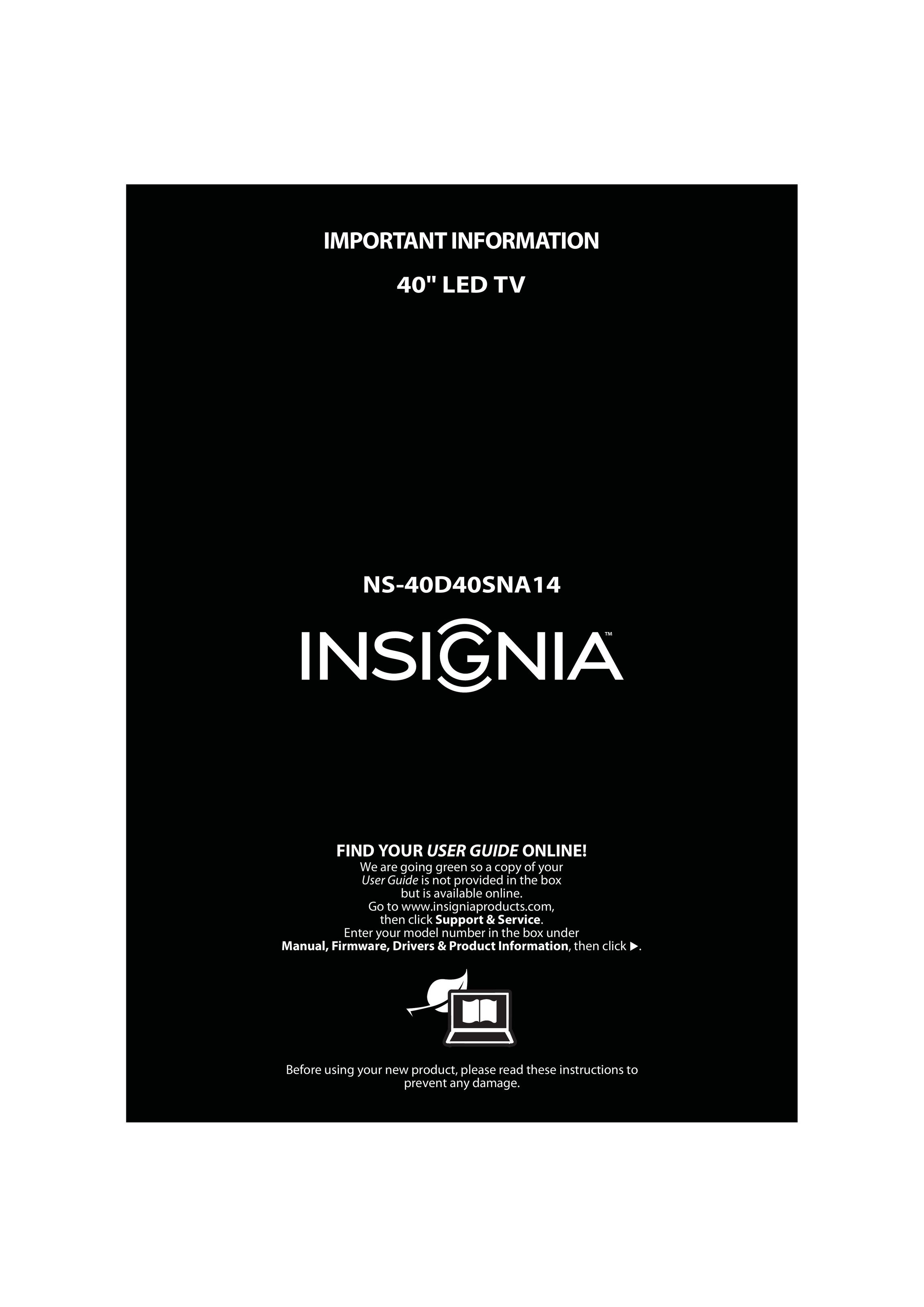 Insignia NS-40D40SNA14 Car Satellite TV System User Manual