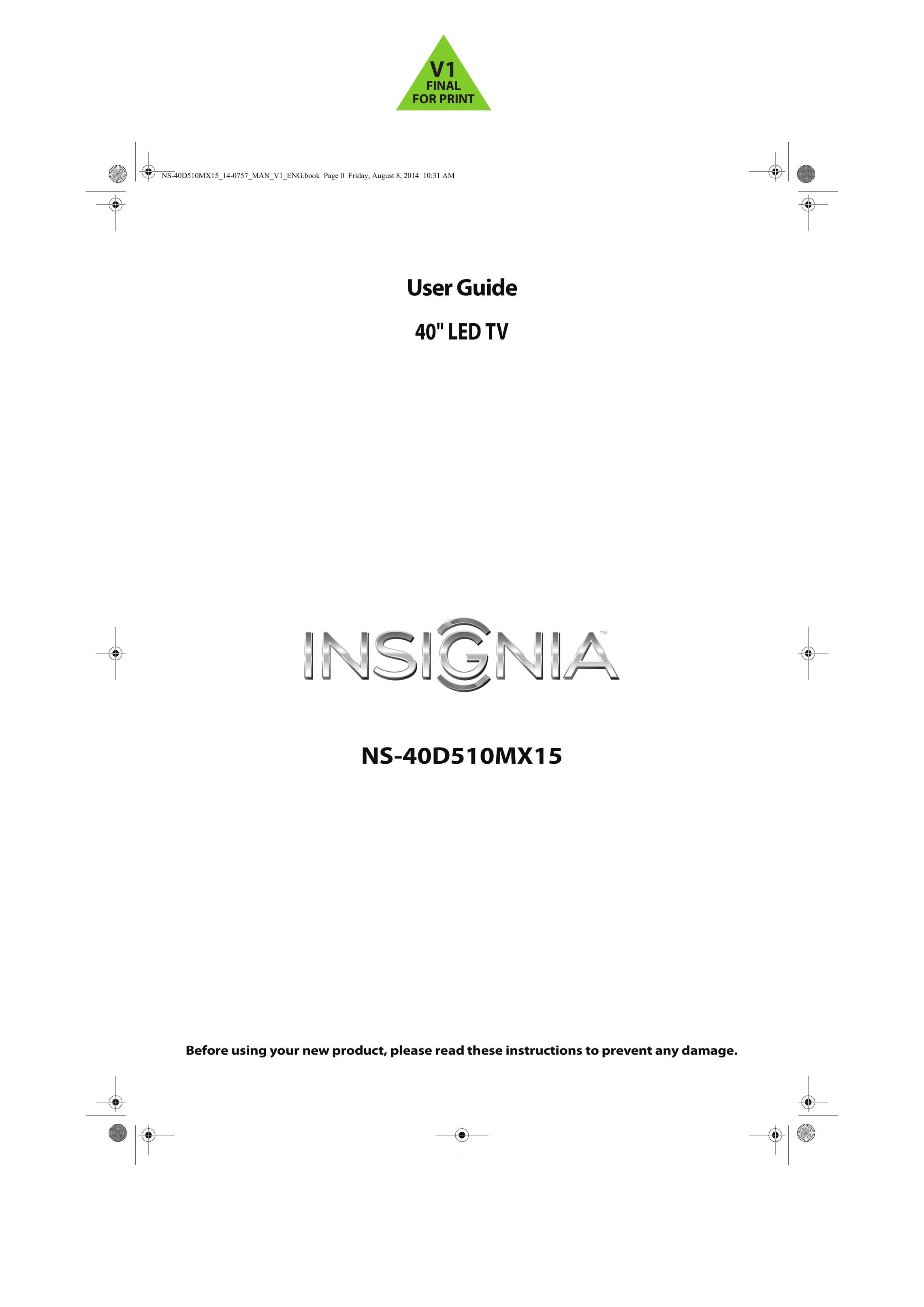 Insignia NS-40D510MX15 Car Satellite TV System User Manual