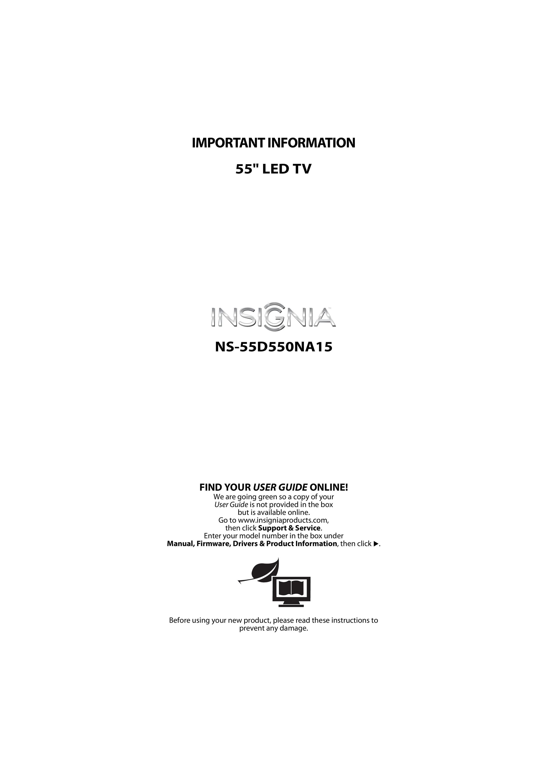 Insignia NS-55D550NA15 Car Satellite TV System User Manual