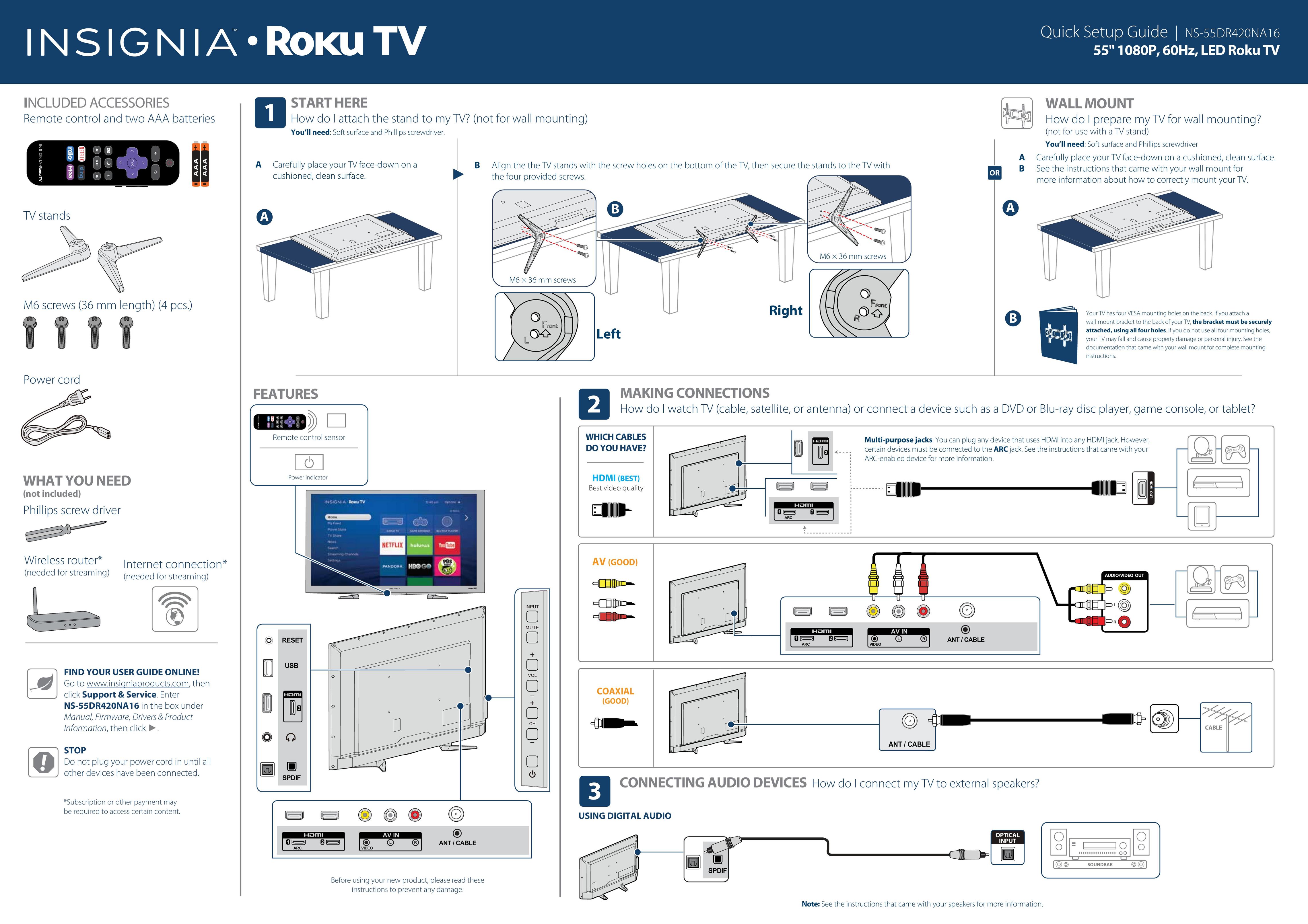 Insignia NS-55DR420NA16 Car Satellite TV System User Manual