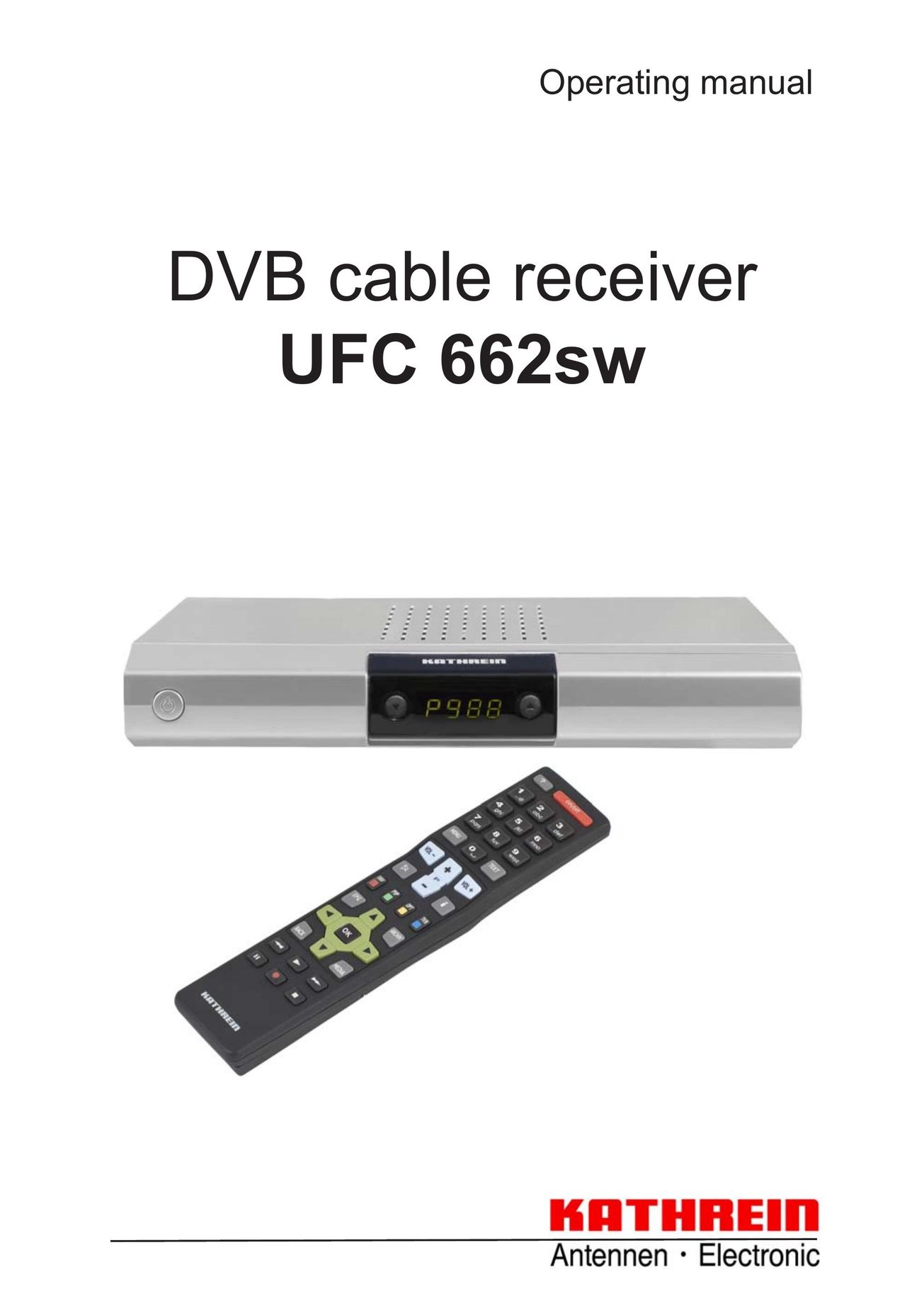 Kathrein UFC 662sw Car Satellite TV System User Manual