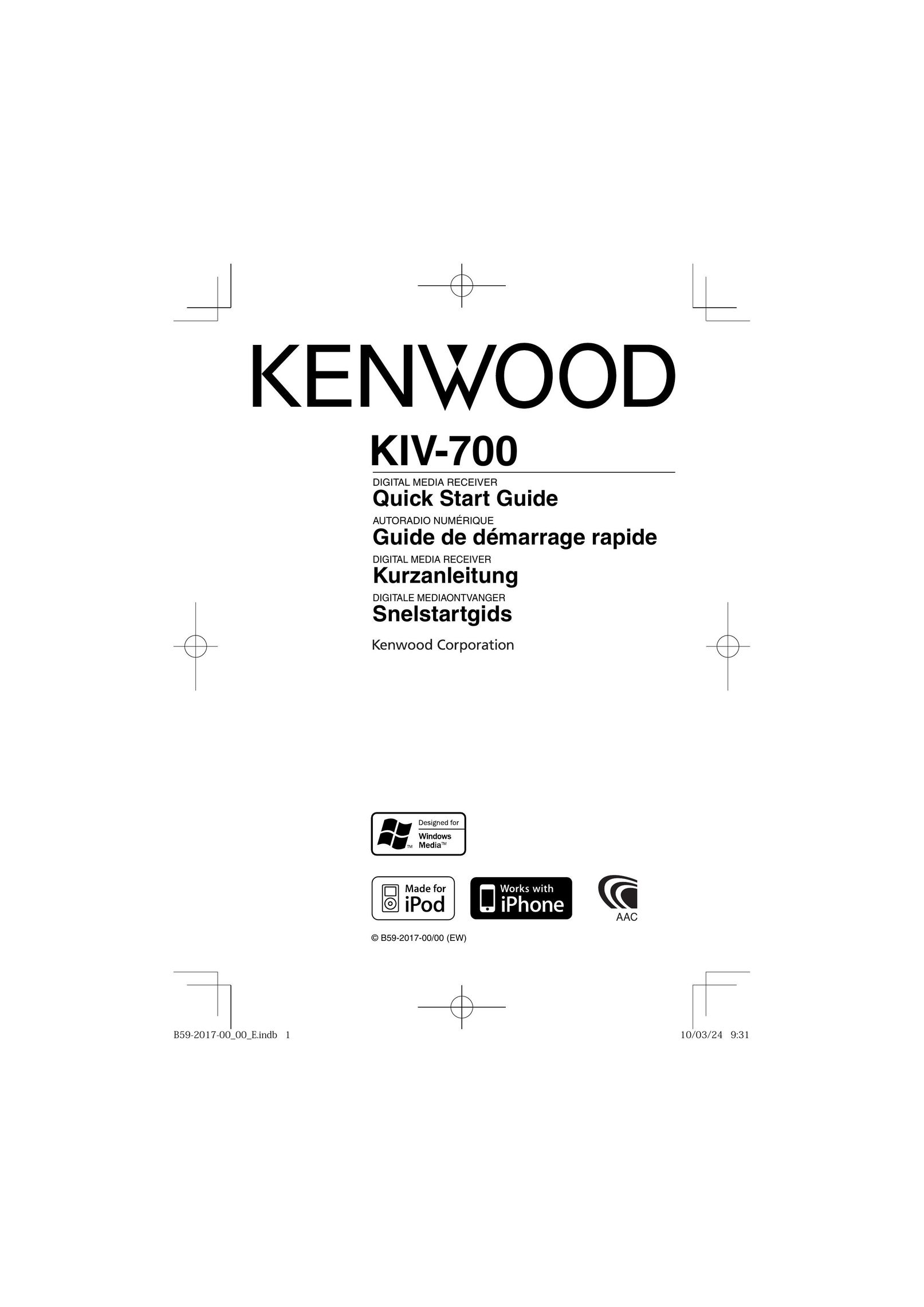 Kenwood KIV-700 Car Satellite TV System User Manual