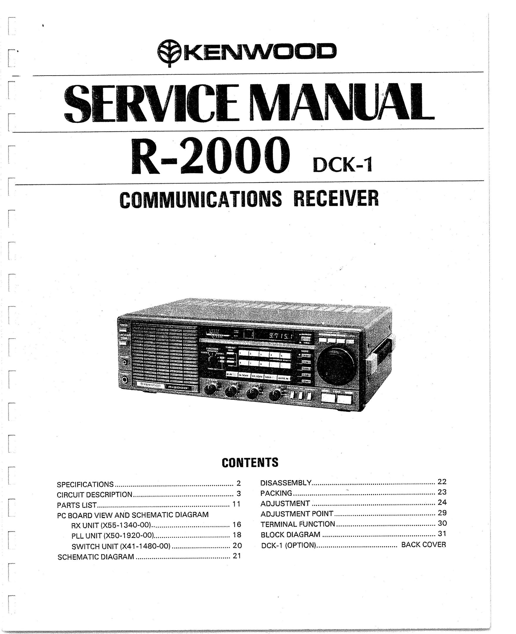 Kenwood R-2000 Car Satellite TV System User Manual