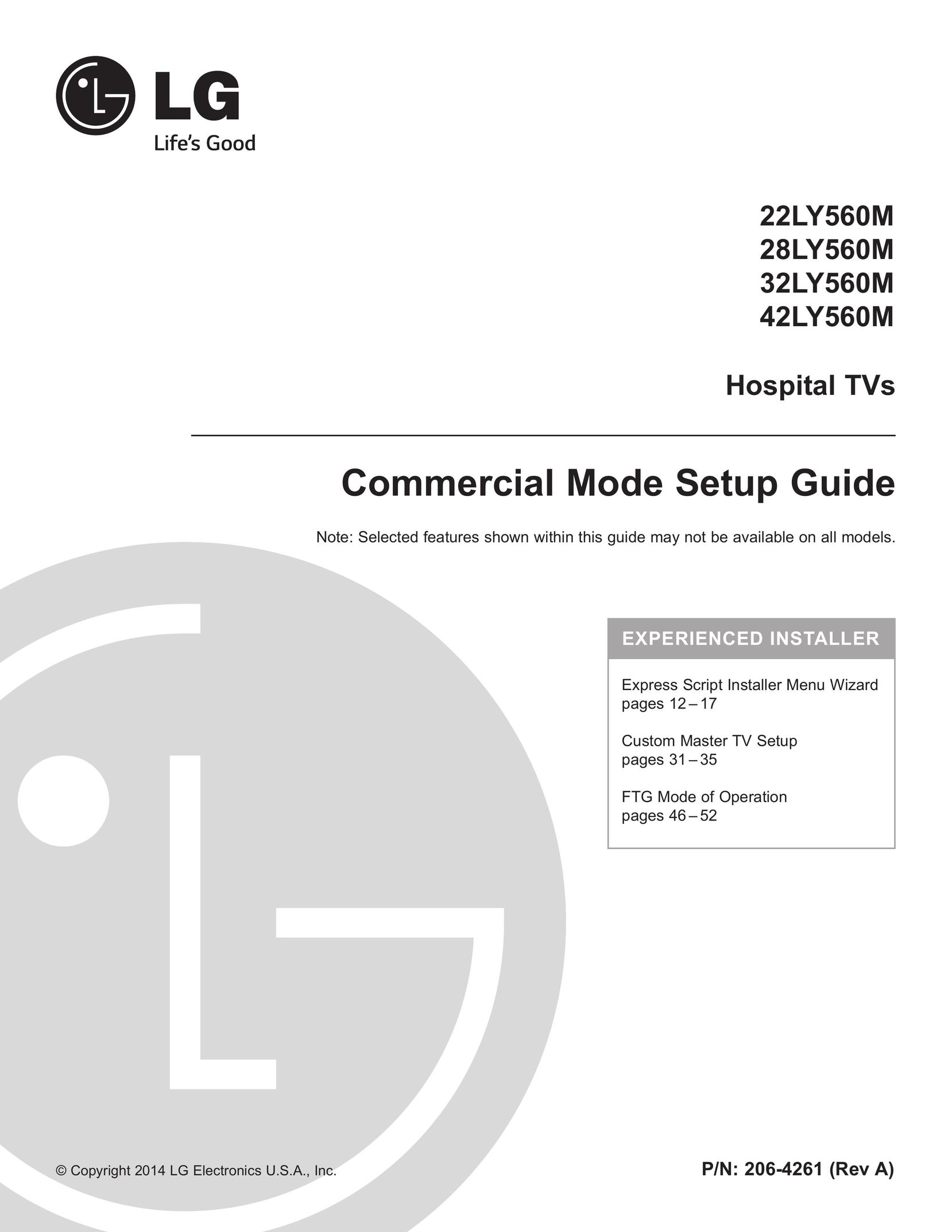 LG Electronics 22LY560M Car Satellite TV System User Manual