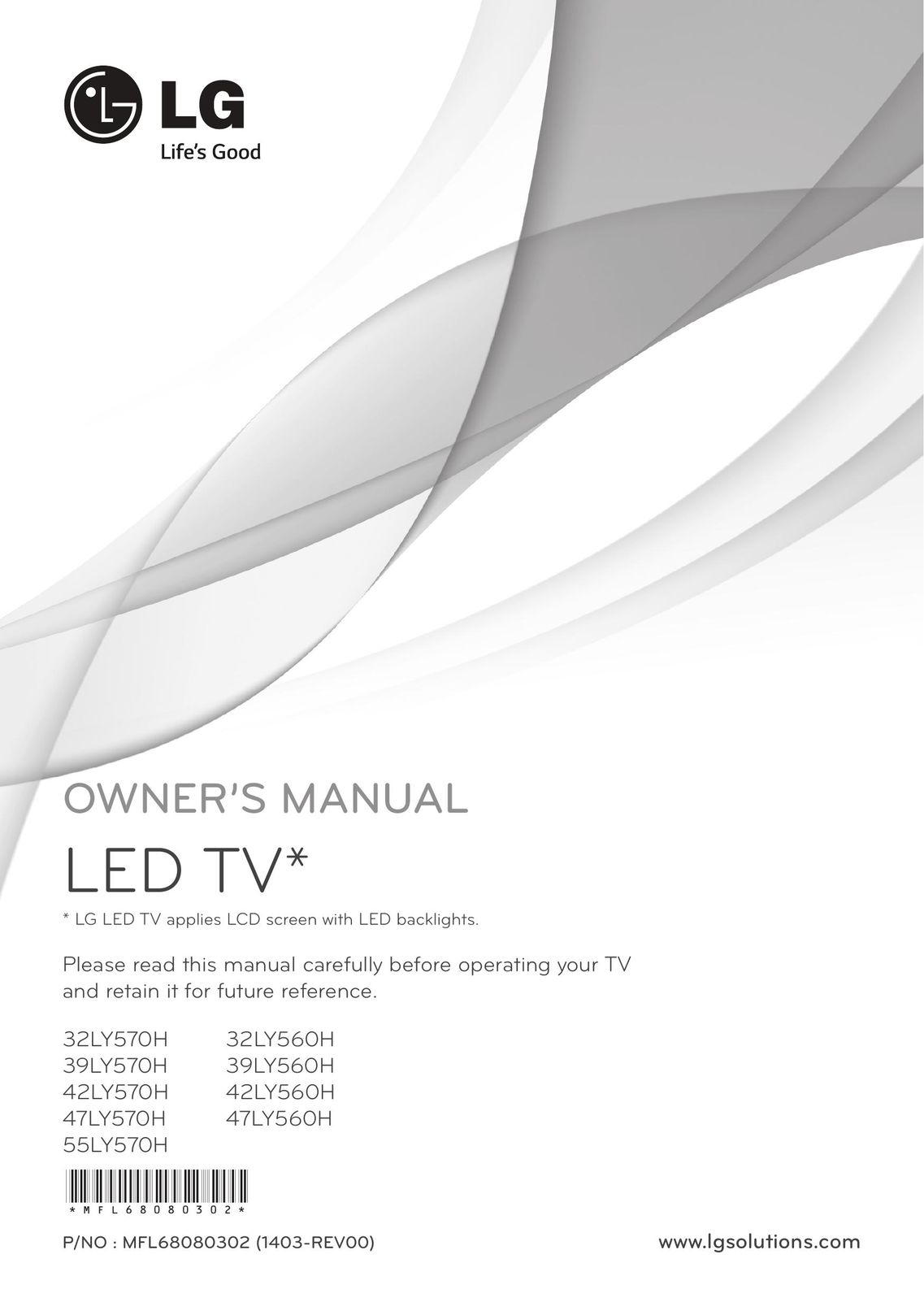LG Electronics 32LY560H Car Satellite TV System User Manual