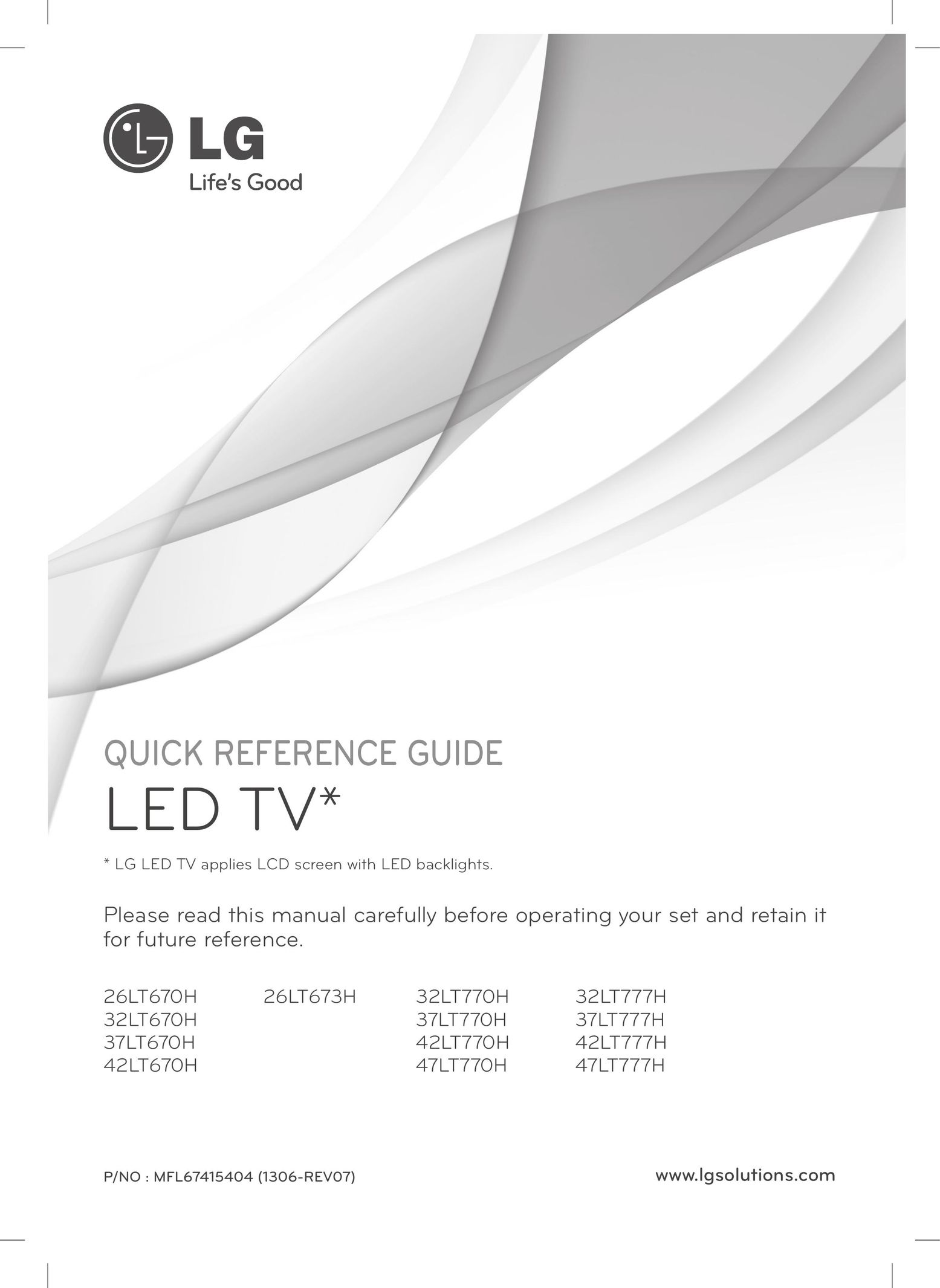 LG Electronics 37LT670H Car Satellite TV System User Manual