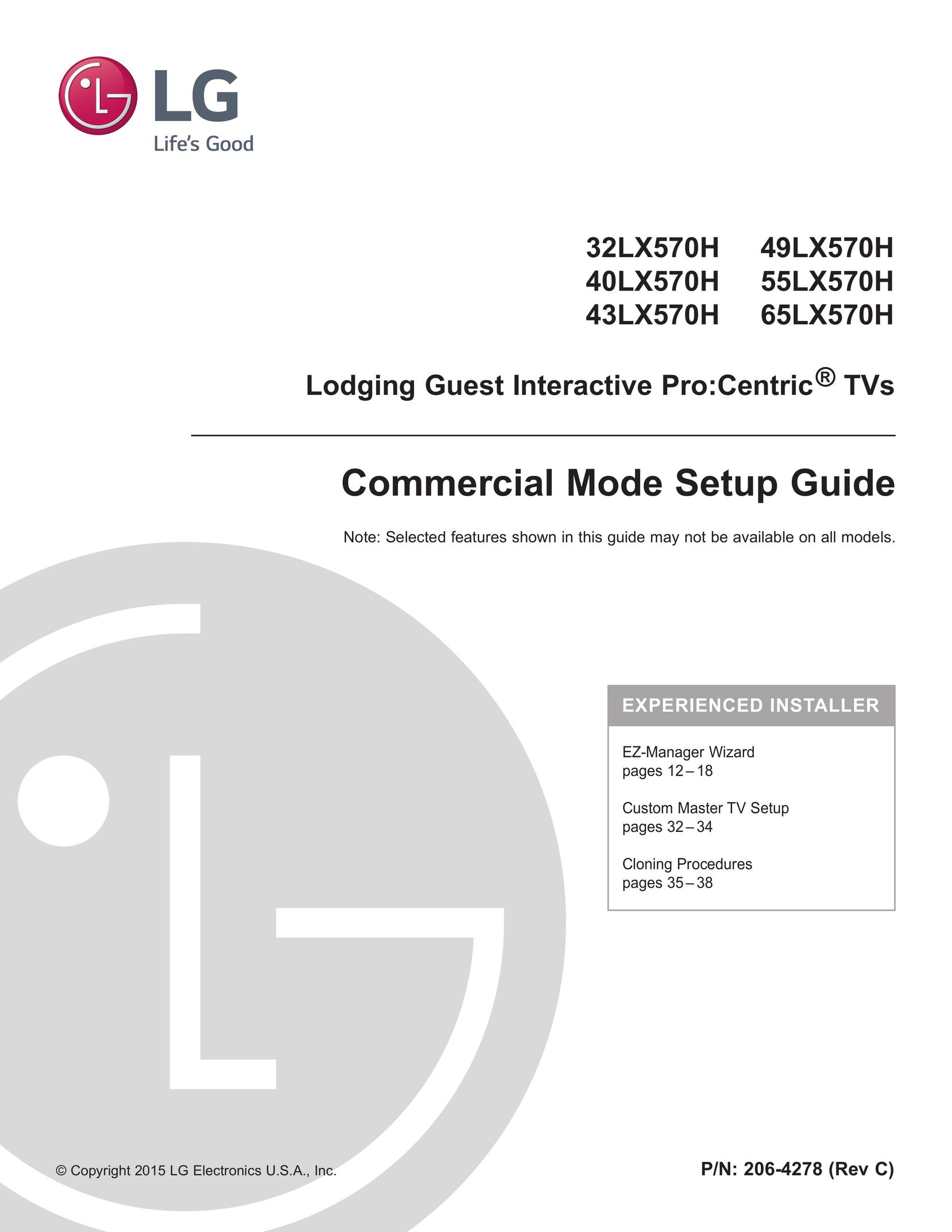 LG Electronics 40LX570H Car Satellite TV System User Manual