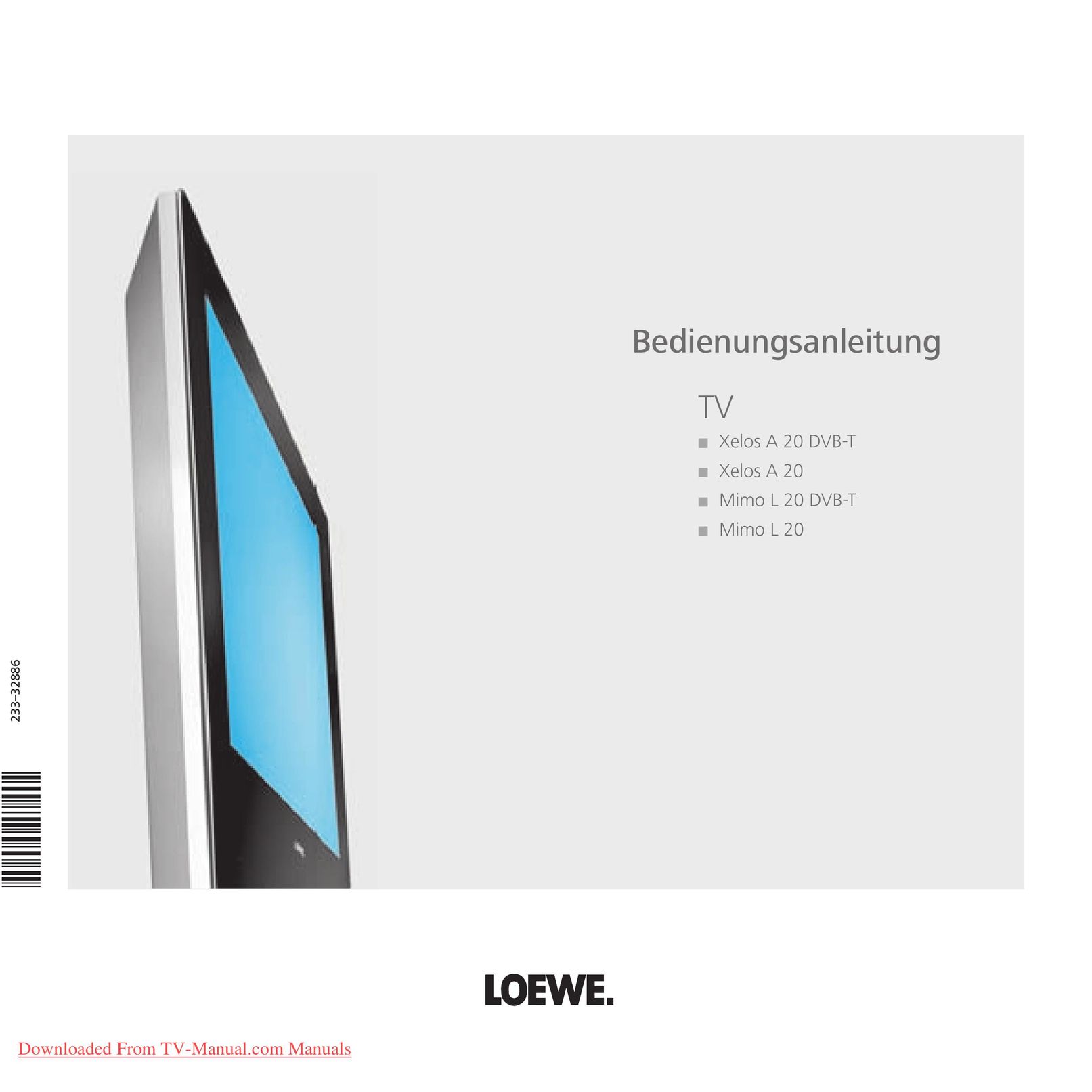 Loewe Xelos A 20 DVB-T Car Satellite TV System User Manual