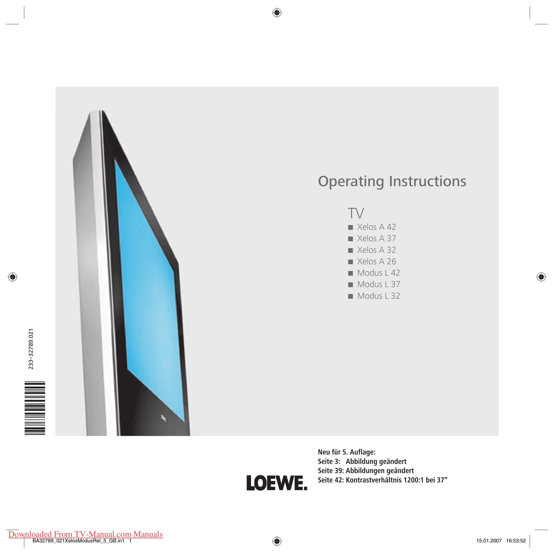 Loewe Xelos A 26 Car Satellite TV System User Manual