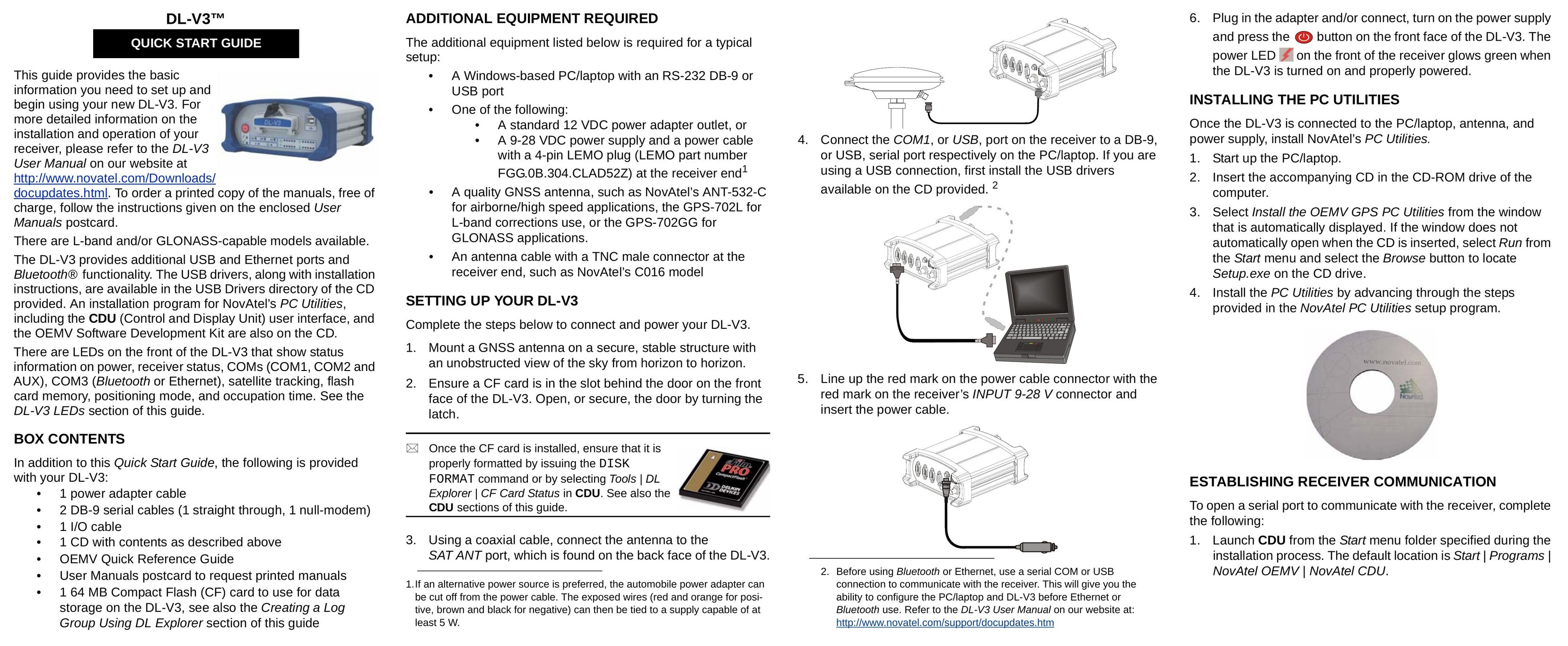 Novatel DL-V3 Car Satellite TV System User Manual