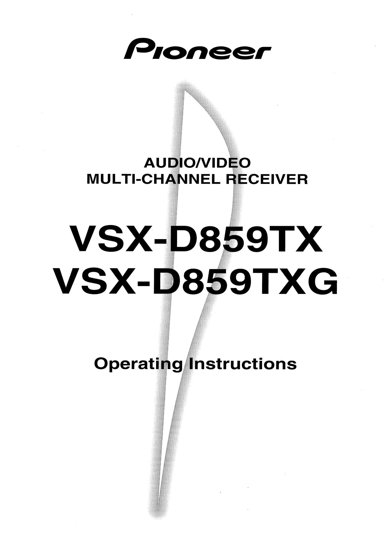 Pioneer VSX-D859TXG Car Satellite TV System User Manual