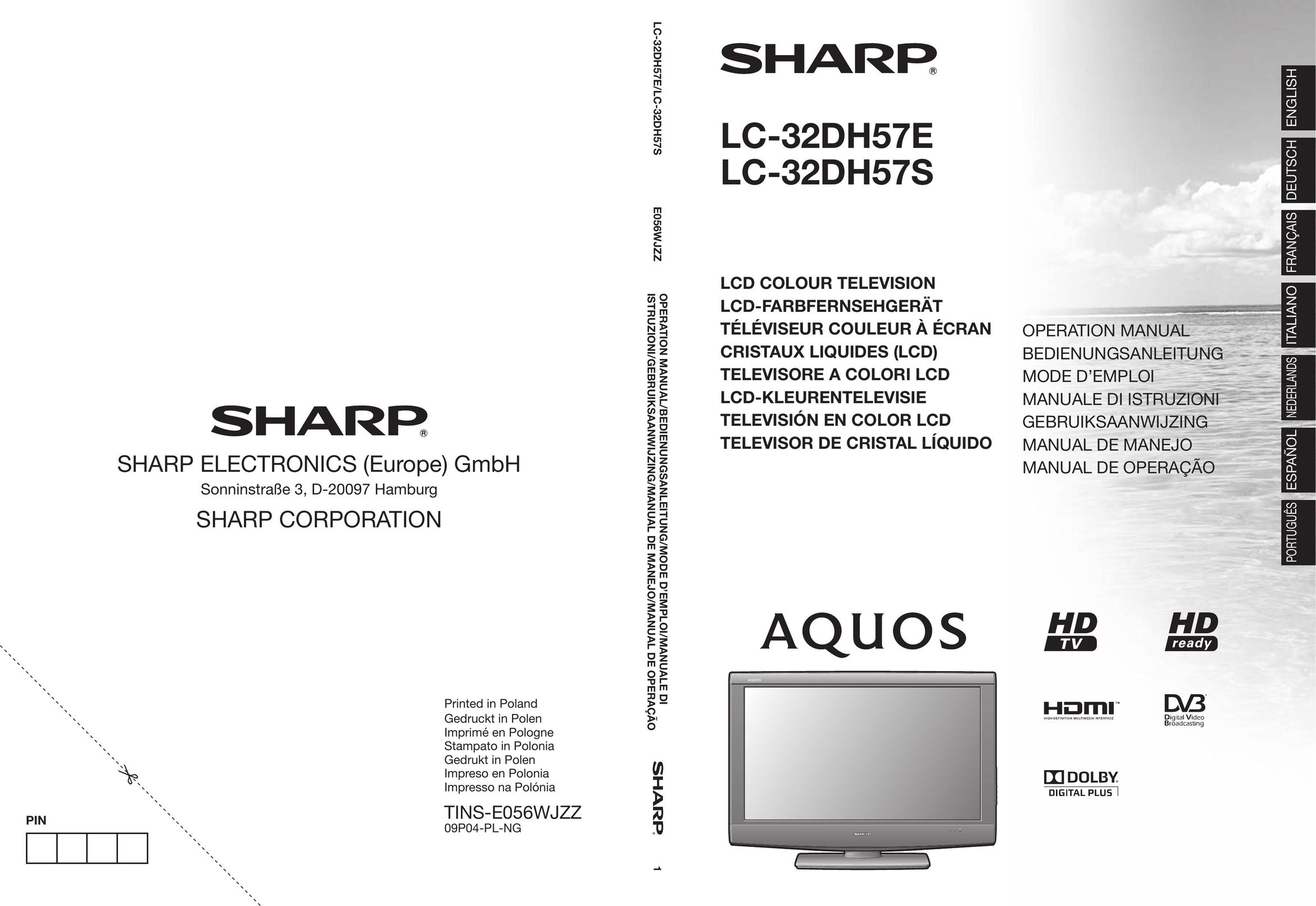 Sharp LC-32DH57S Car Satellite TV System User Manual